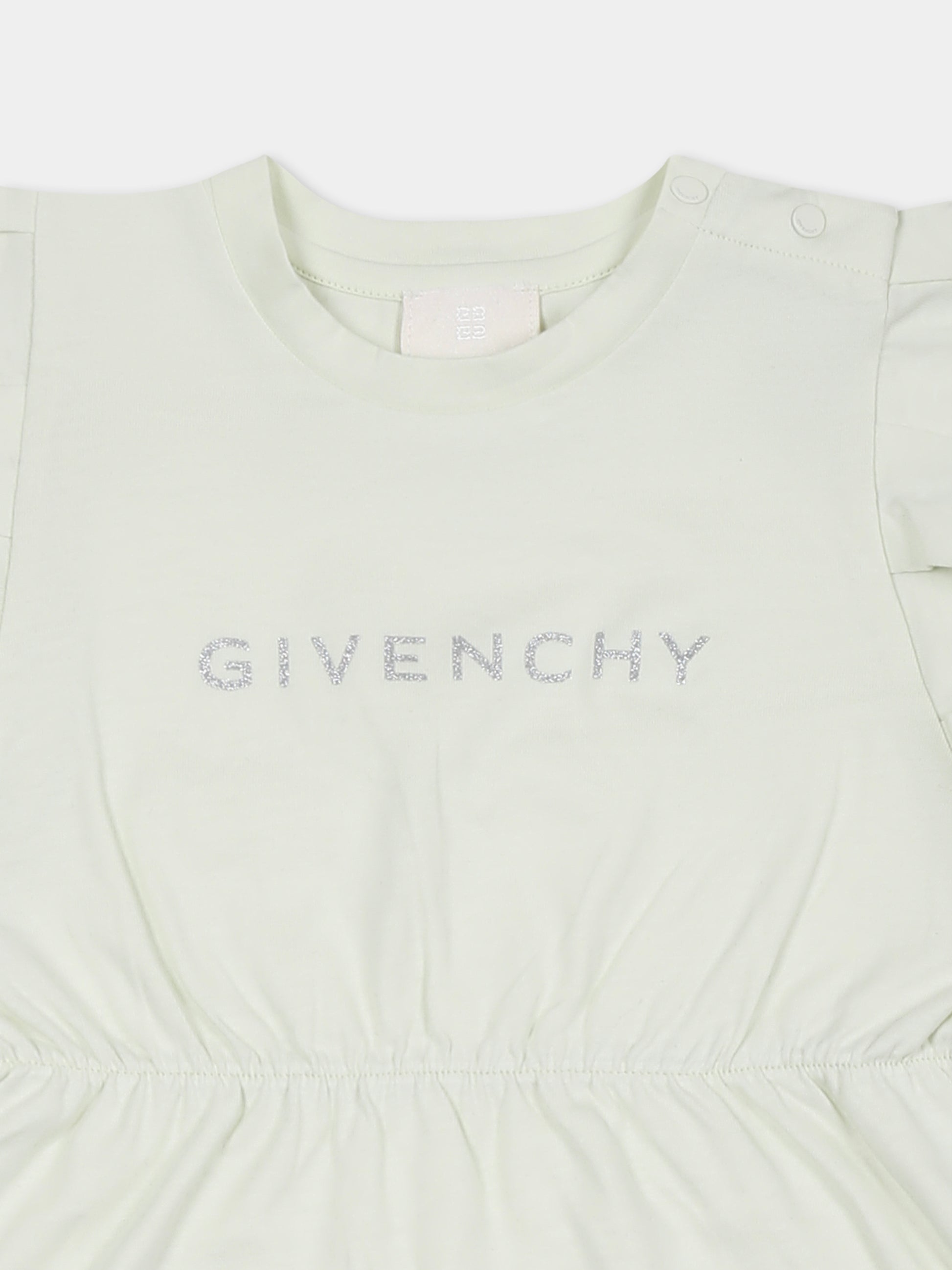 Vestito verde per neonata con logo,Givenchy Kids,H30655 72G