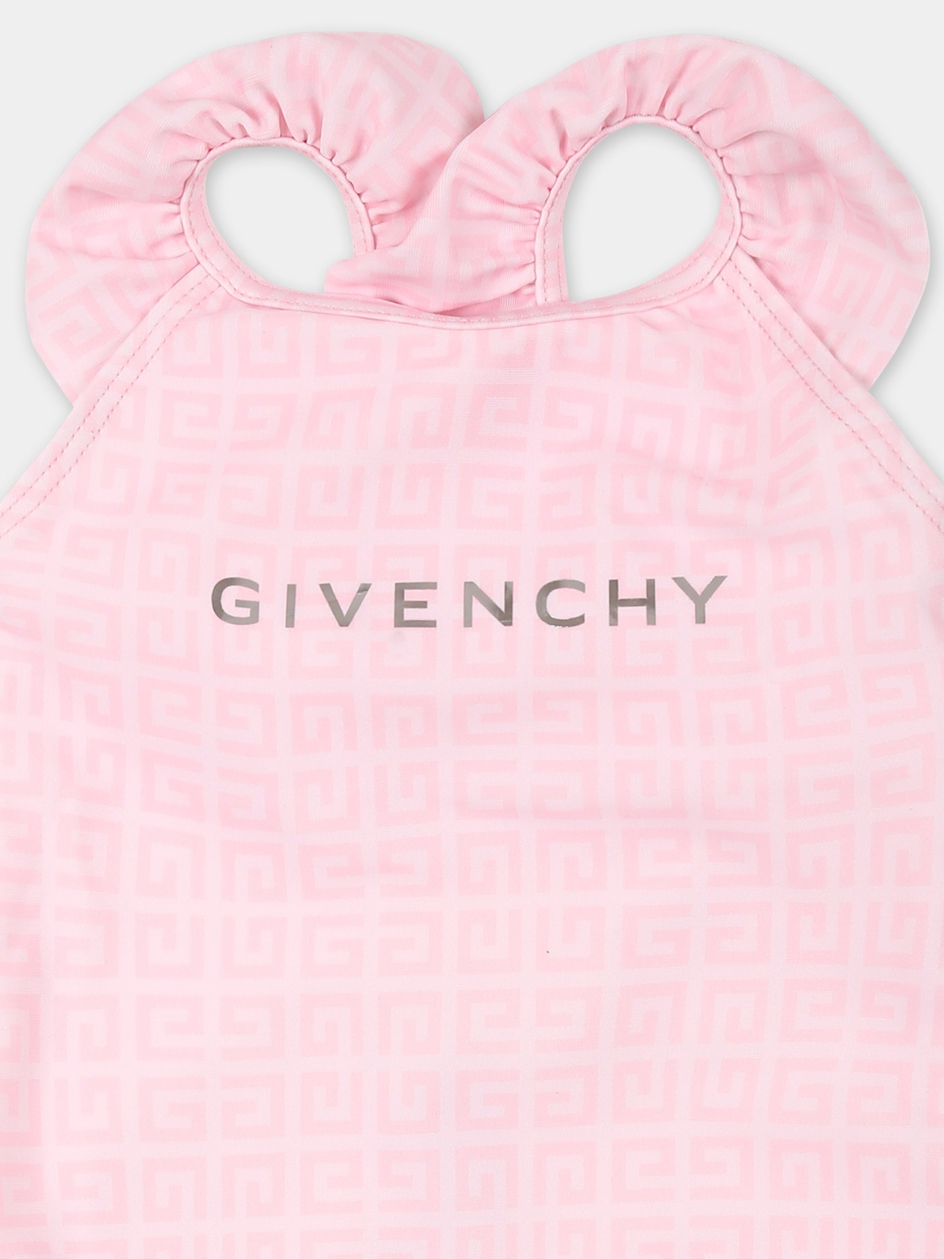 Costume intero rosa per neonata con logo,Givenchy Kids,H30649 44Z