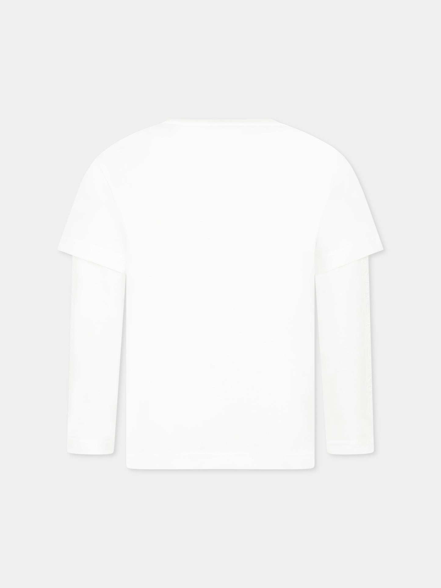 White t-shirt for boy with logo