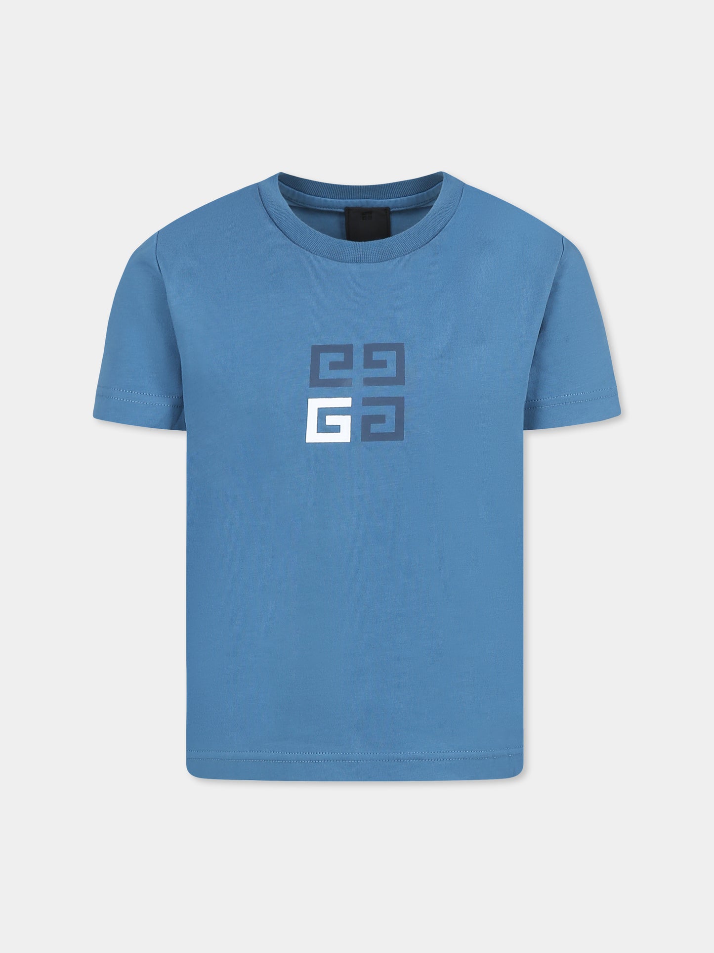 T-shirt blu per bambino con logo,Givenchy Kids,H30725 80V