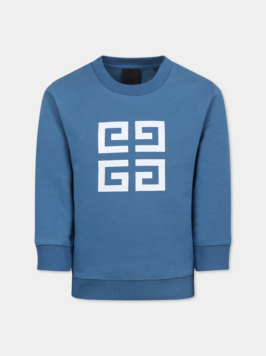 Felpa blu per bambino con motivo 4G,Givenchy Kids,H30695 80V