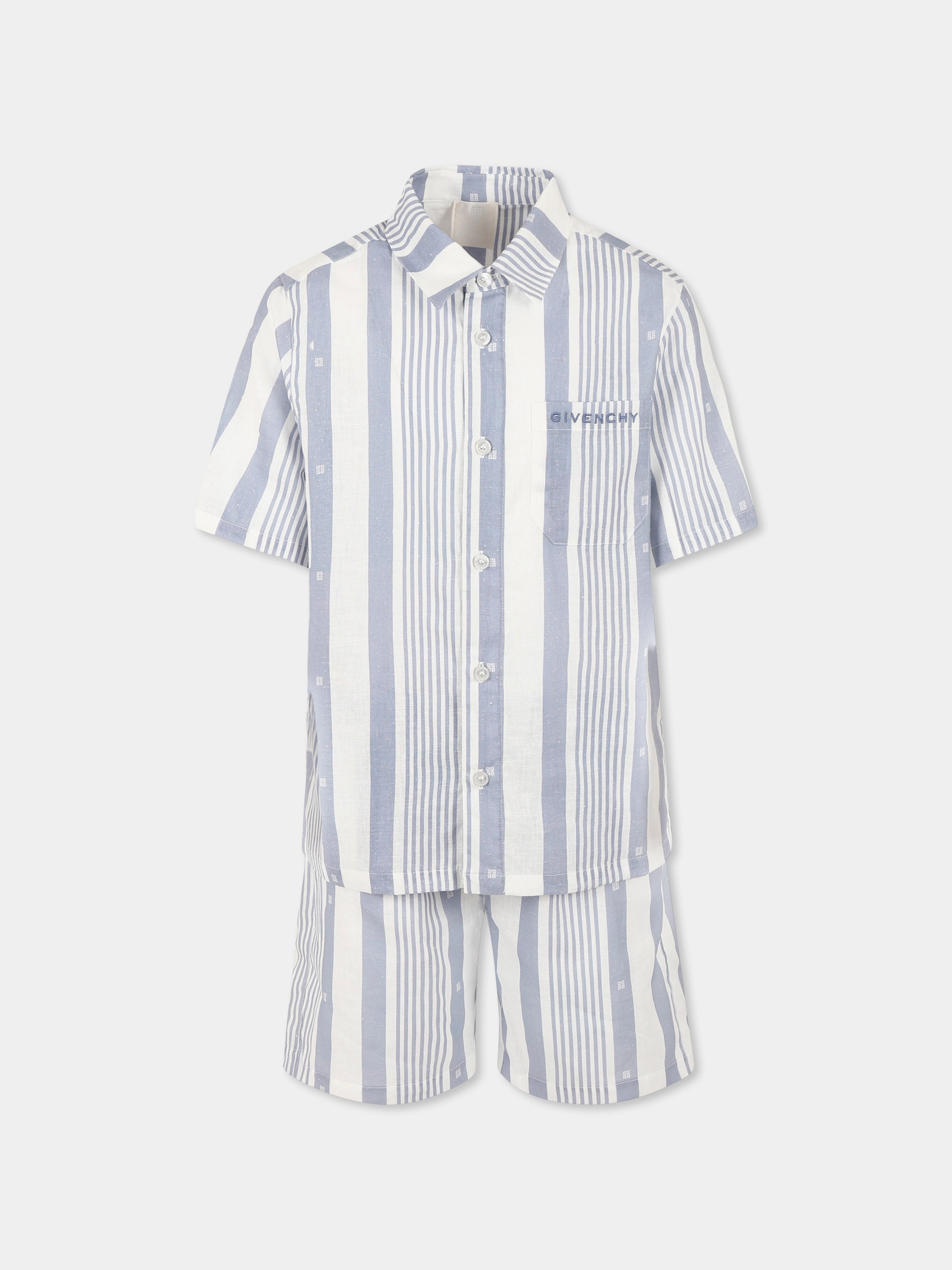 Completo celeste per bambino con logo,Givenchy Kids,H30716 V21