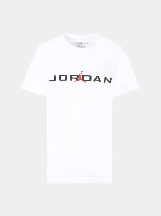 T-shirt bianca per bambino con logo e jumpman,Jordan,95D628 001