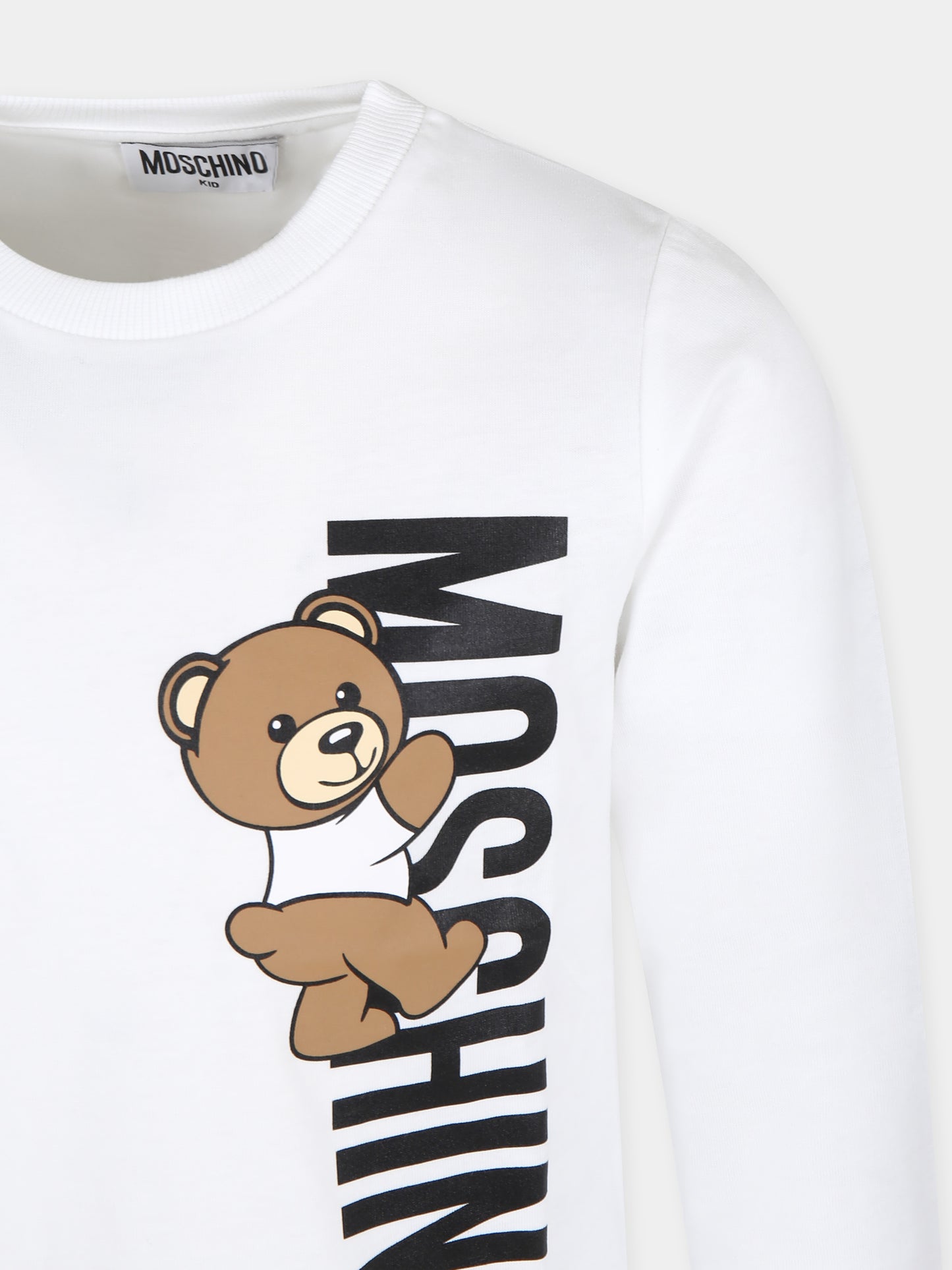 T-shirt bianca per bambino con Teddy Bear,Moschino Kids,HPO00J LAA02 10101
