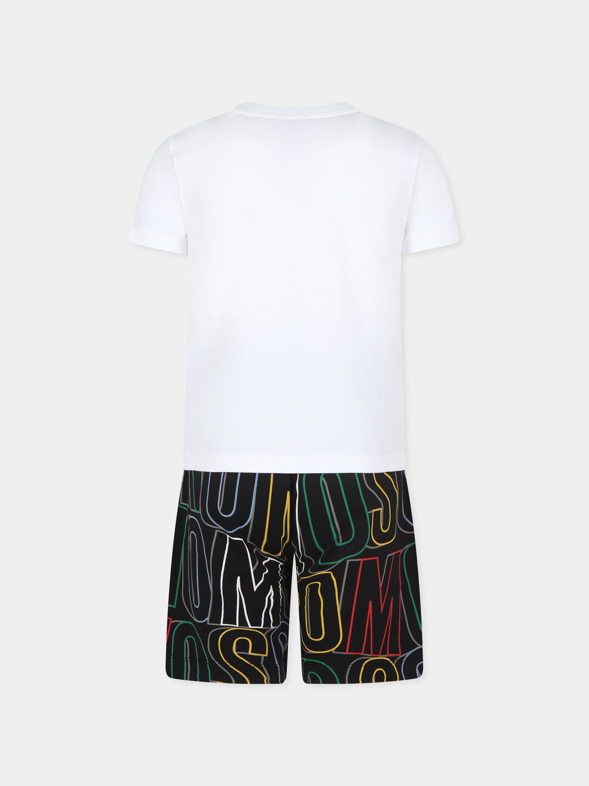 Completo nero per bambino con logo,Moschino Kids,HUG00M LDB0C 86556