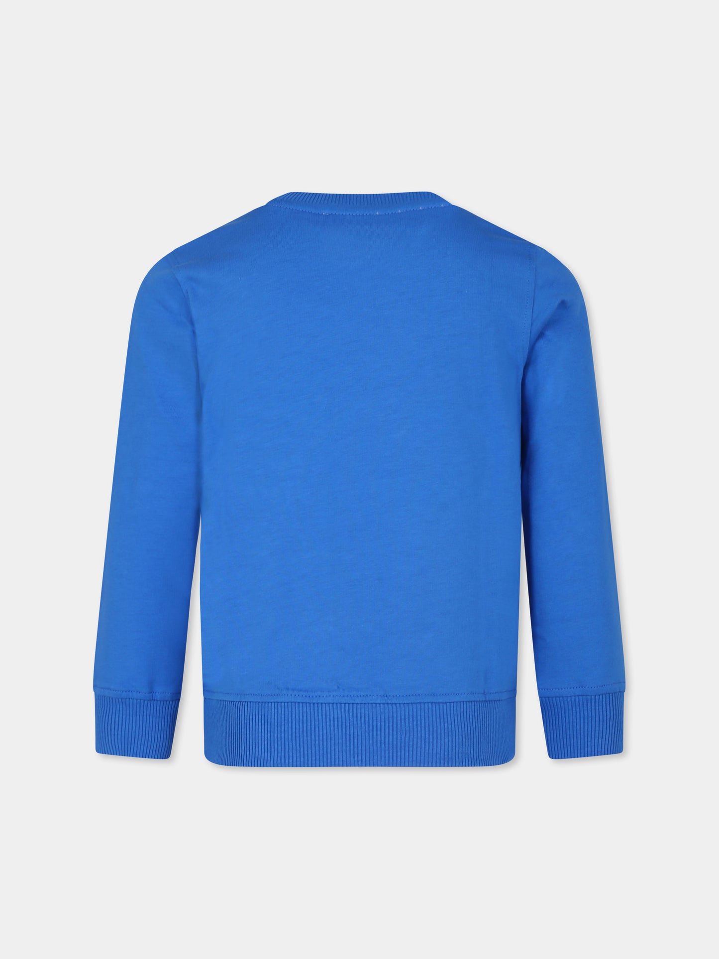 Felpa blu per bambini con Teddy Bears e logo,Moschino Kids,HZF05R LCA19 40289