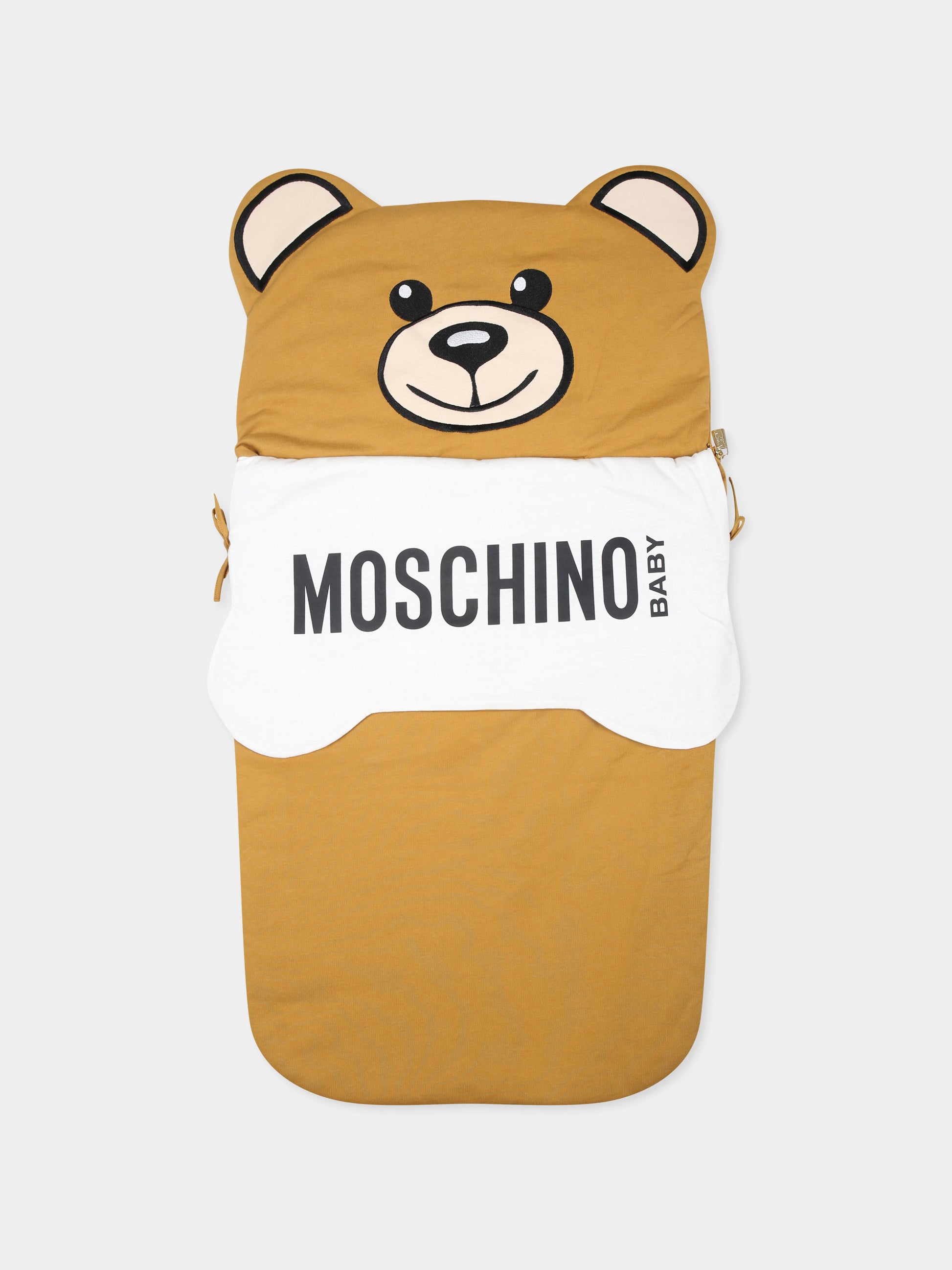 Sacco nanna marrone per neonati con Teddy Bear,Moschino Kids,MQE00C LCA19 20327