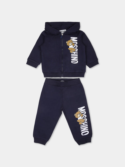 Completo blu per neonato con Teddy Bear,Moschino Kids,MUK04R LDA27 40016