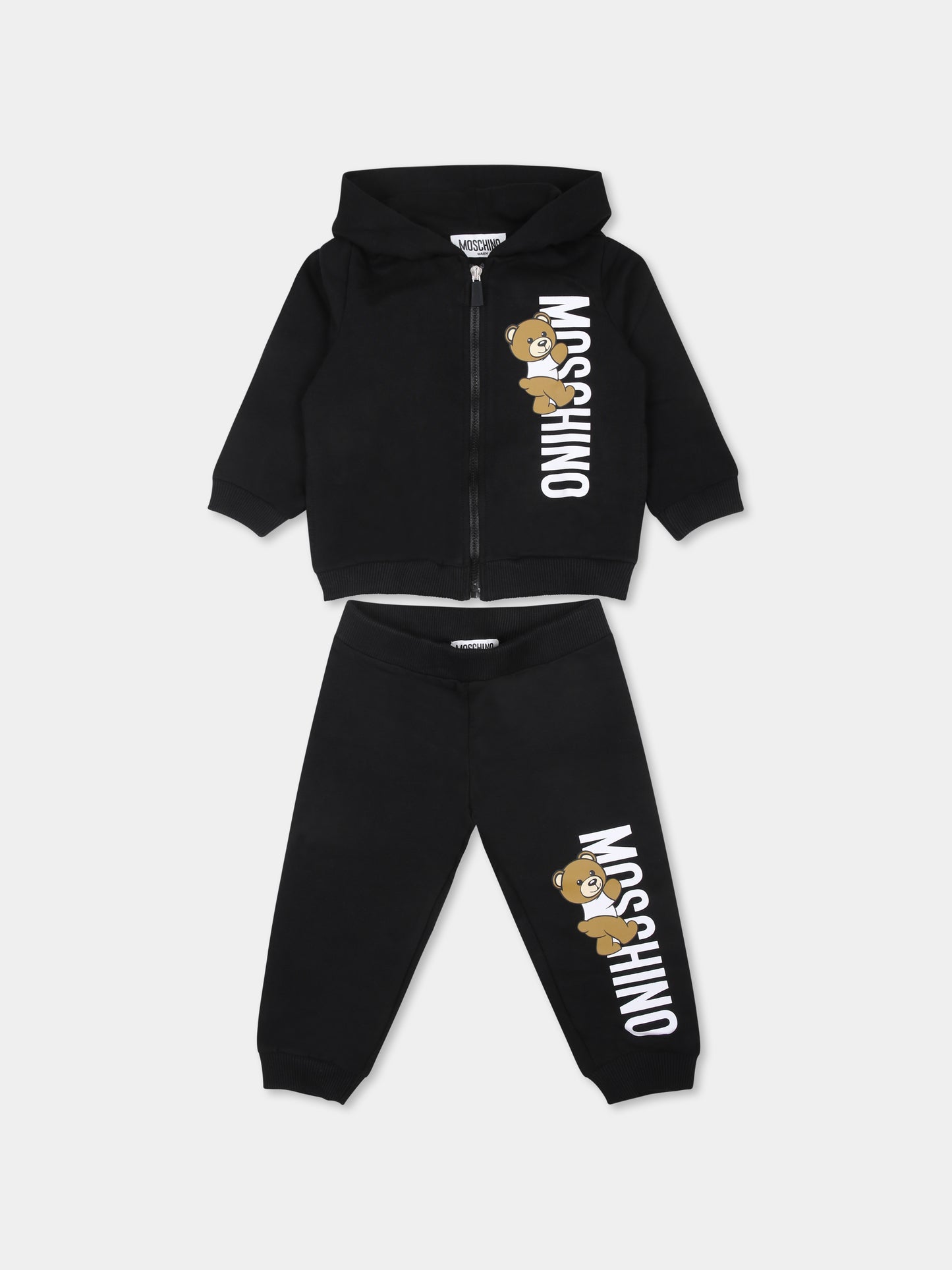 Completo nero per neonati con Teddy Bear,Moschino Kids,MUK04R LDA27 60100