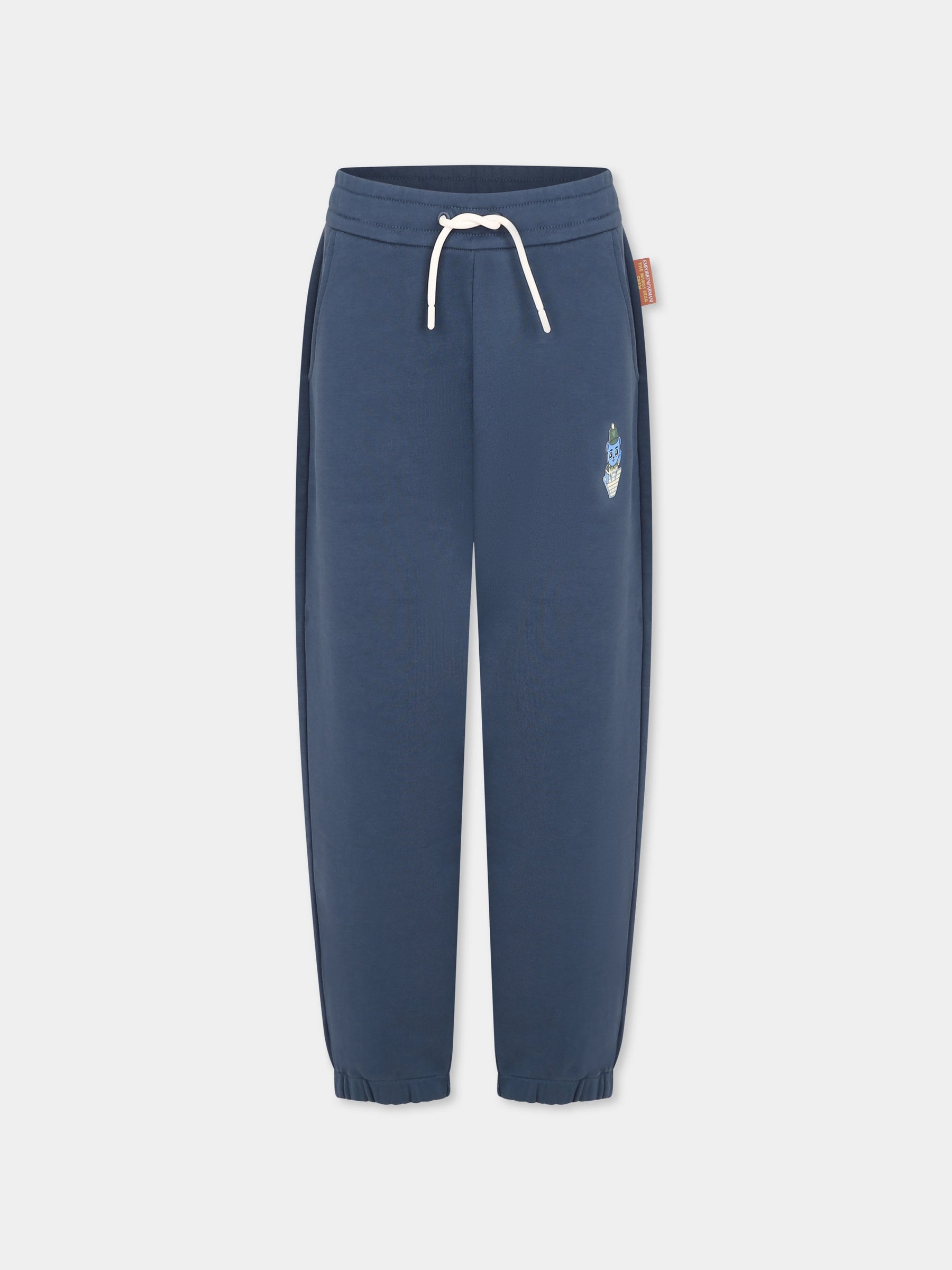 Pantaloni blu per bambino con Manga Bear,Emporio Armani,EB000275 AF13552 UB150