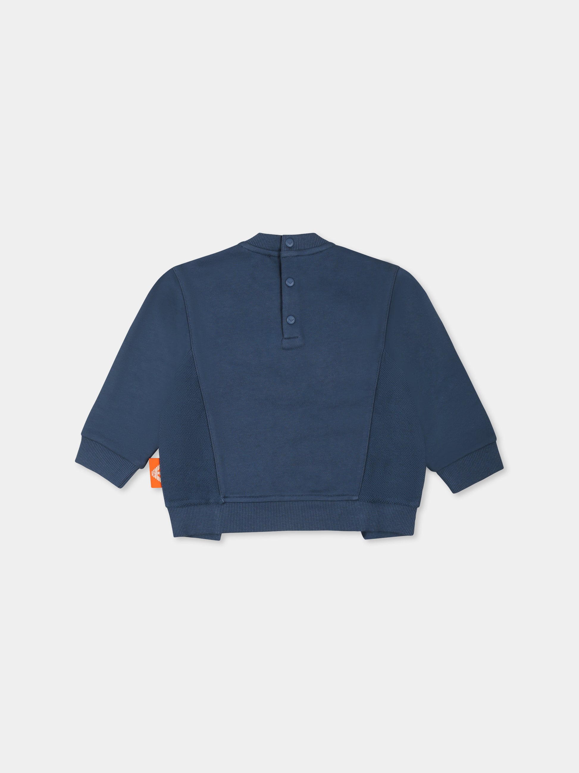 Felpa blu per neonato con Manga Bear Crew,Emporio Armani,EB000277 AF13552 UB150