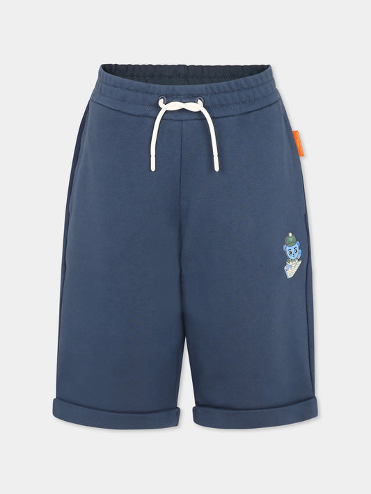 Shorts blu per bambino con Manga Bear,Emporio Armani,EB000272 AF13552 UB150
