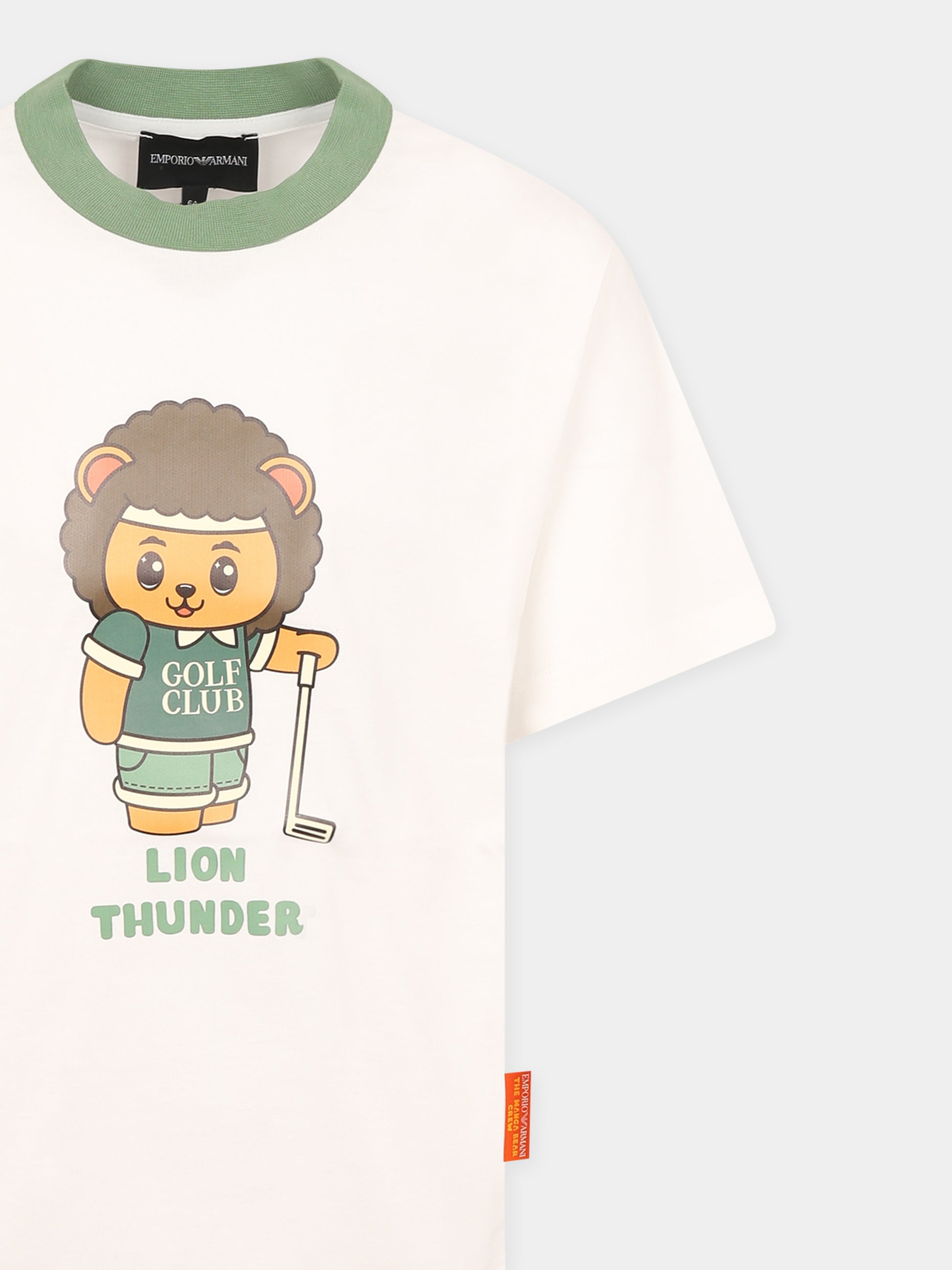 T-shirt bianca per bambino con Manga Bear,Emporio Armani,EB000395 AF14768 U0003