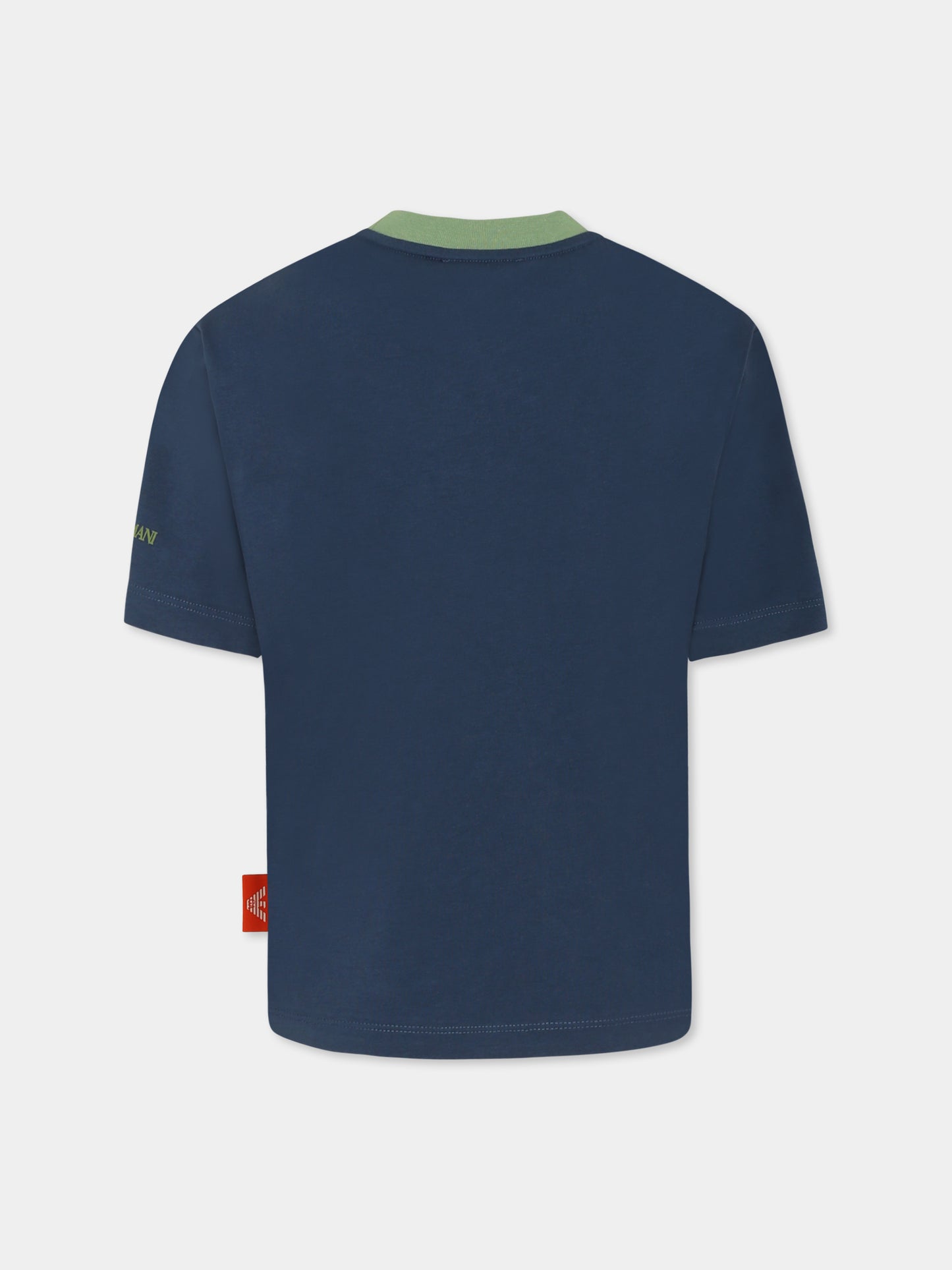 T-shirt blu per bambino con Manga Bear,Emporio Armani,EB000395 AF14768 UB150