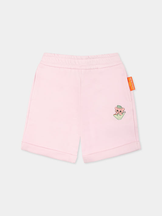 Shorts rosa per neonata con Manga Bear,Emporio Armani,EB000278 AF13552 U4271