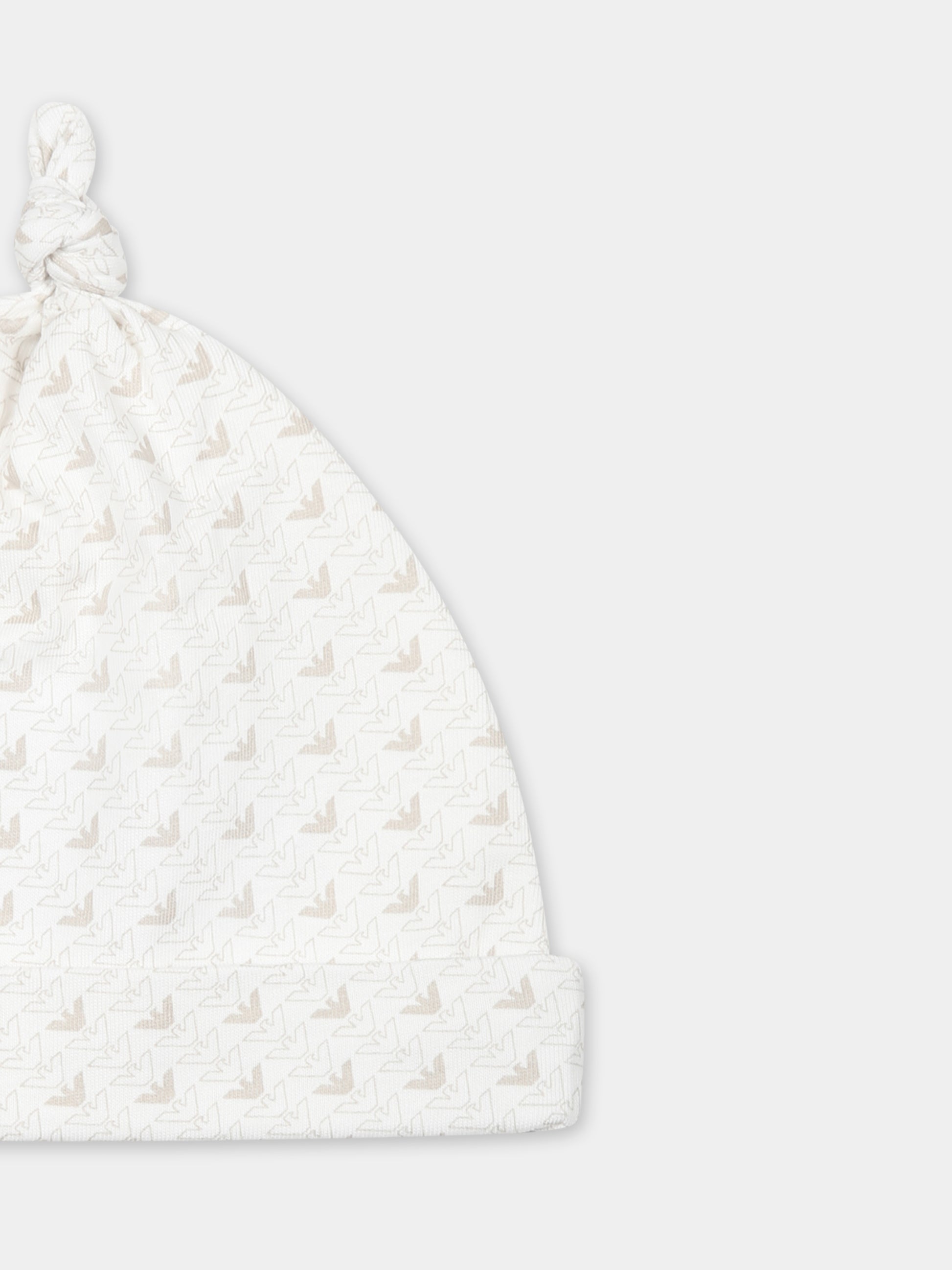 Cappello bianco per neonato con logo,Emporio Armani,EY000005 AF10913 F1014