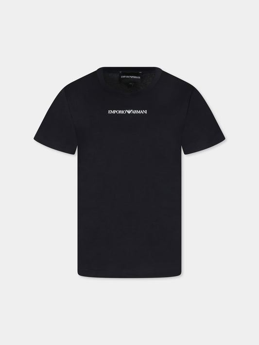 T-shirt blu per bambino con logo,Emporio Armani,EB000421 AF15013 MB005