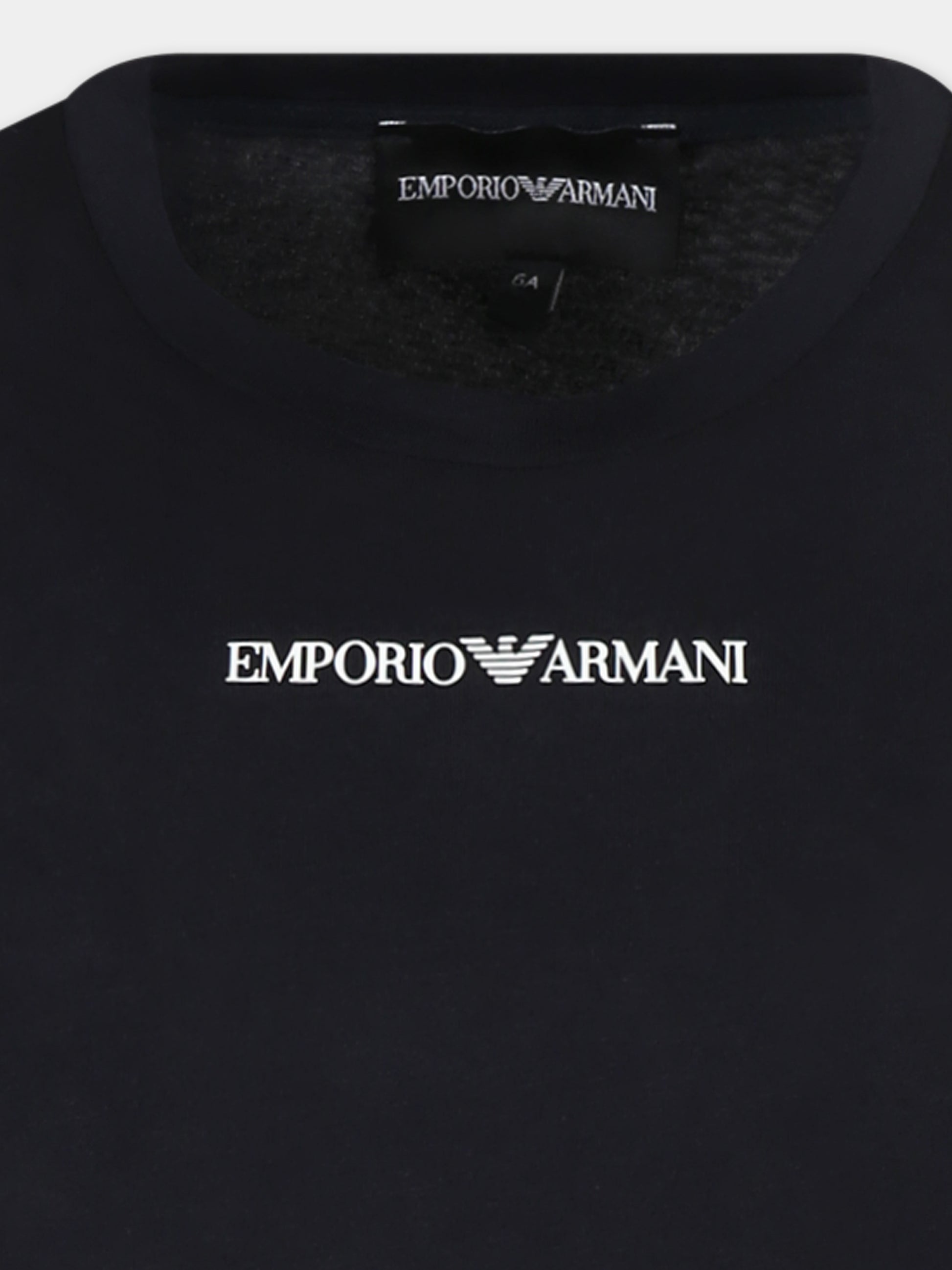 T-shirt blu per bambino con logo,Emporio Armani,EB000421 AF15013 MB005