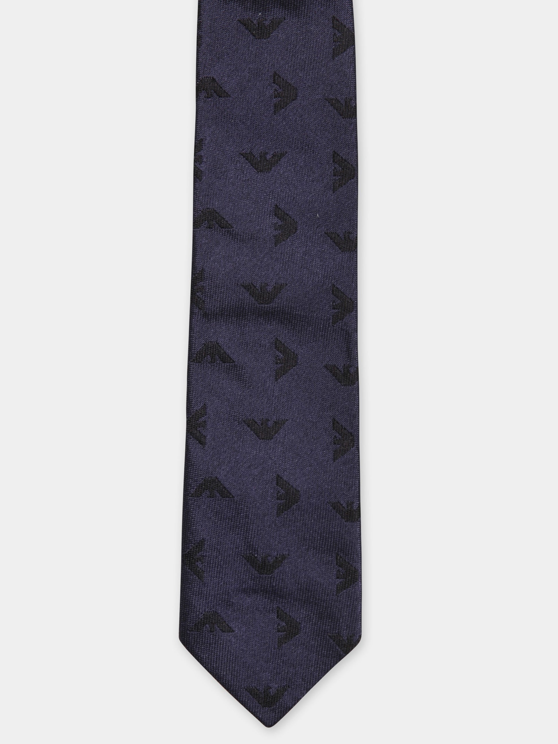 Cravatta blu per bambino con iconico aquilotto nero,Emporio Armani,EB000453 AF15438 FB069