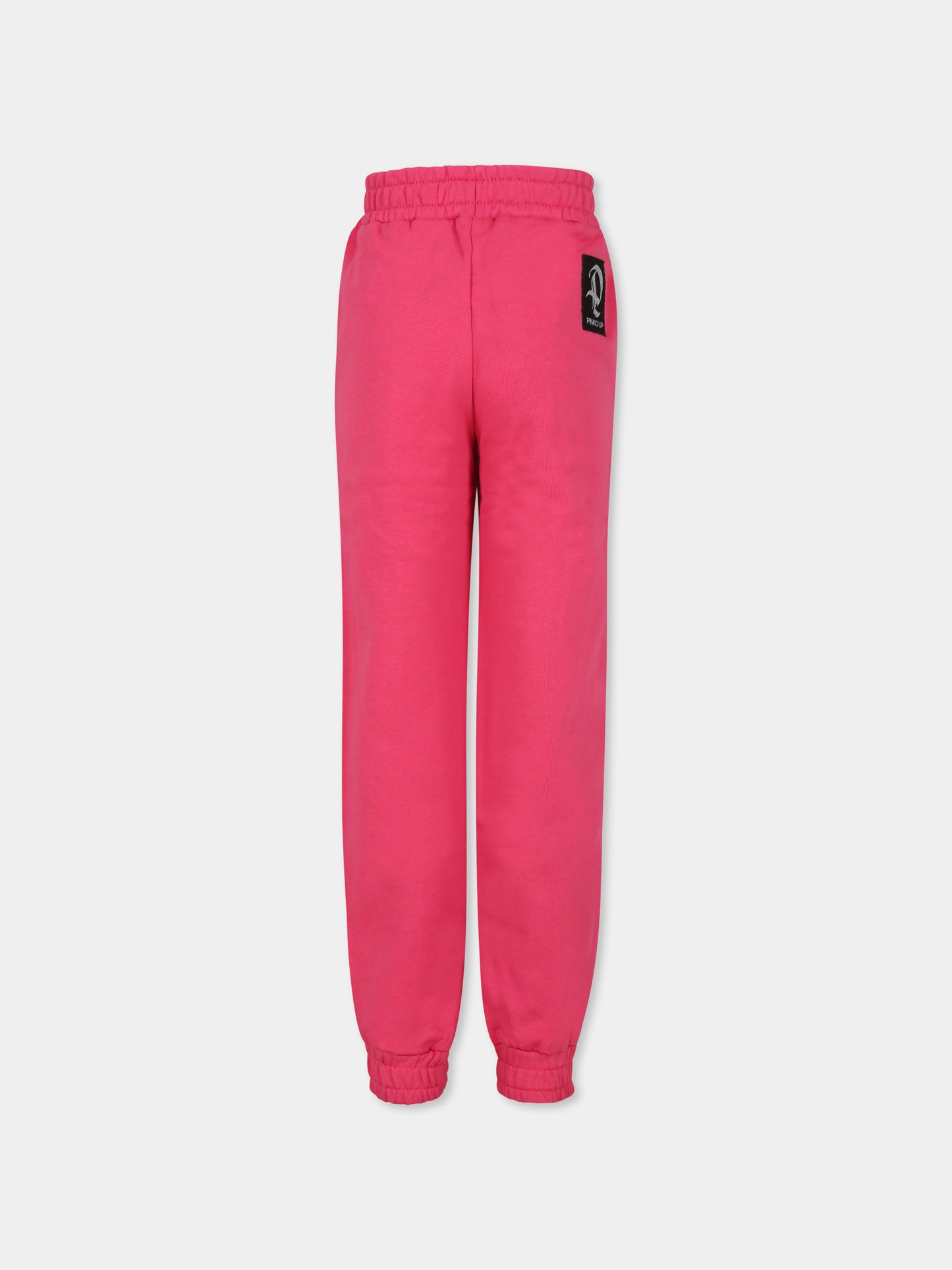 Pantaloni fucsia per bambina con logo,Pinko,031436 044