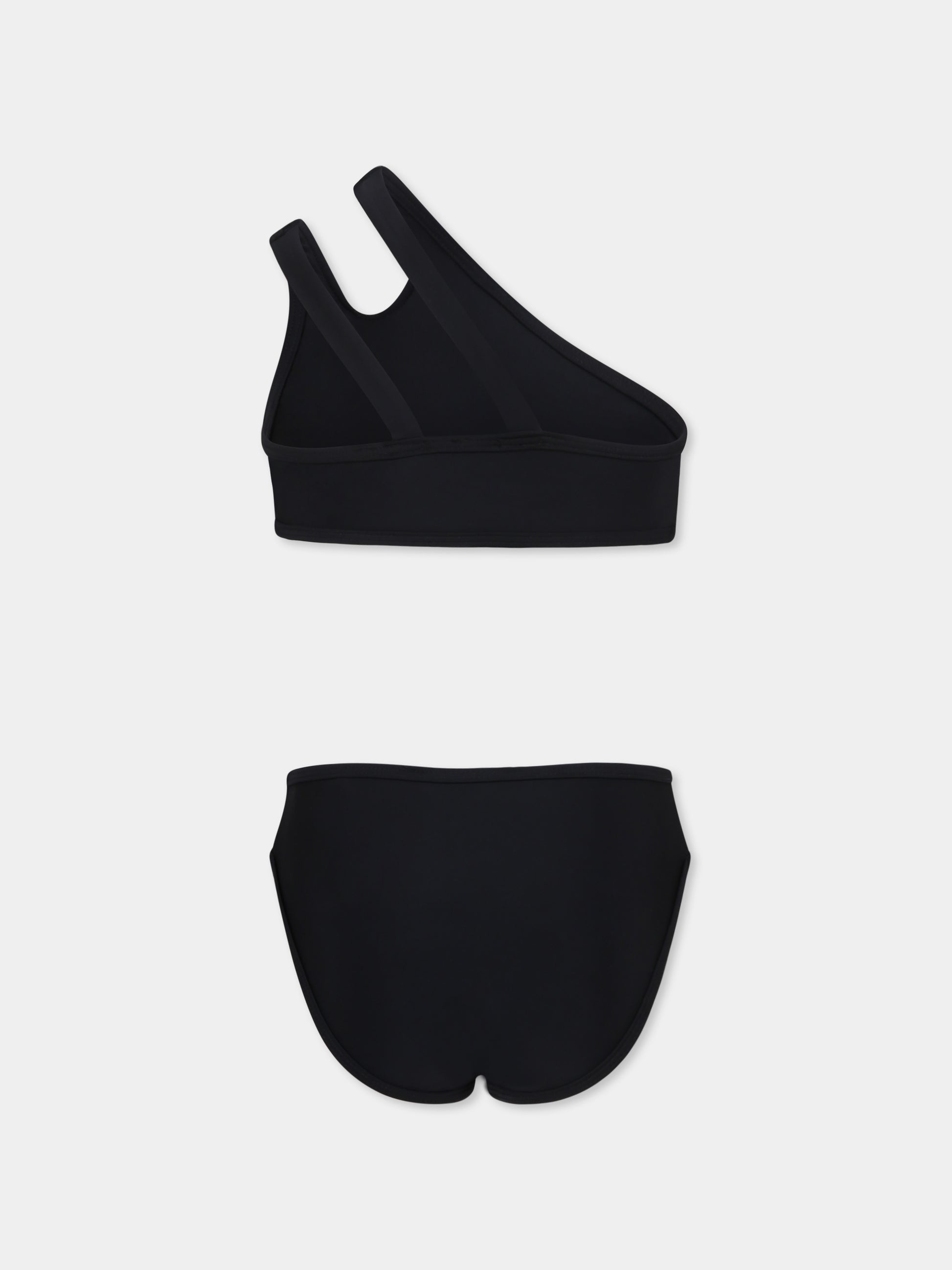 Bikini nero per bambina con logo,Dkny,D62255 09B