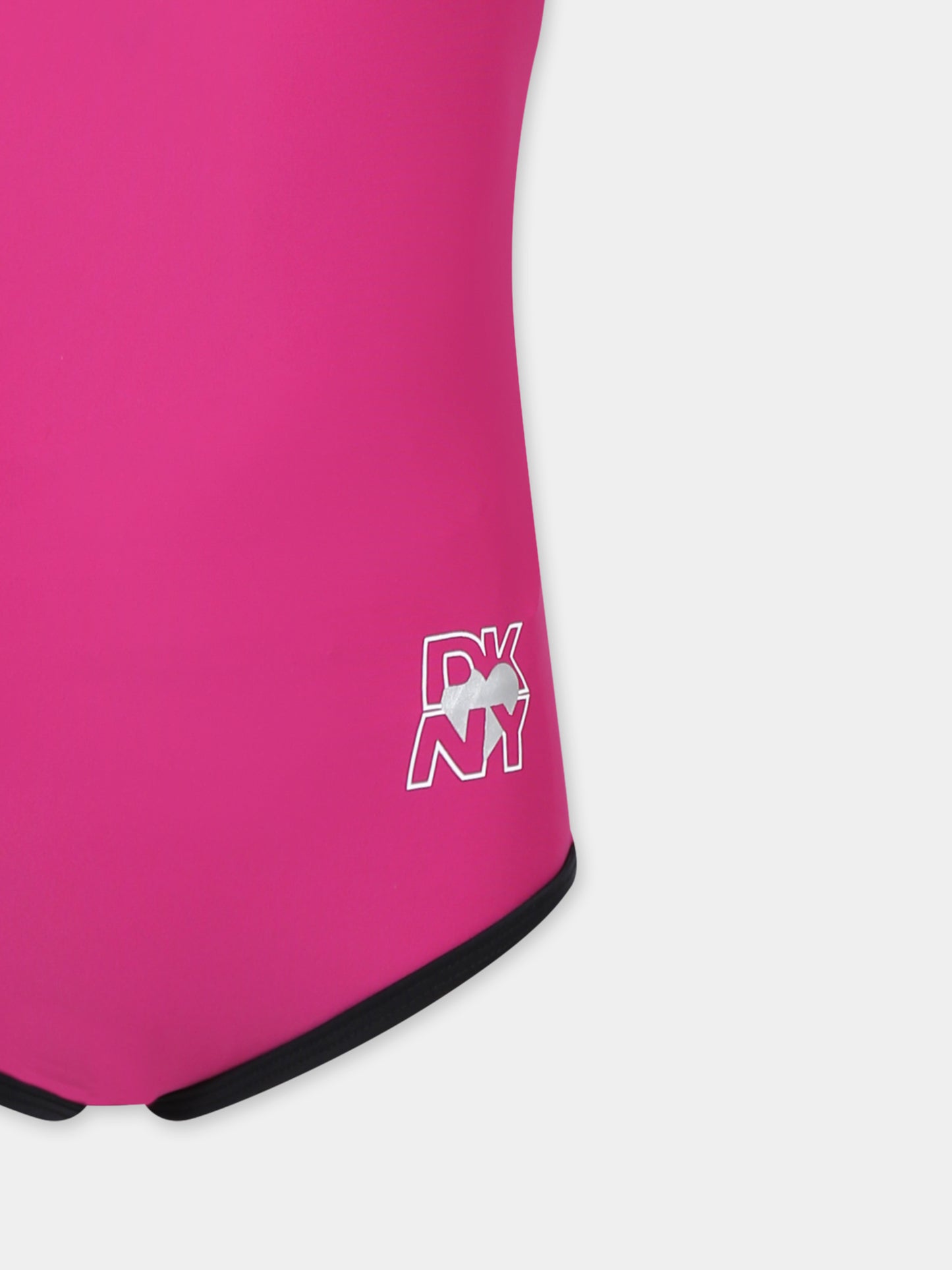 Fuchsia swimsuit for girl with logo