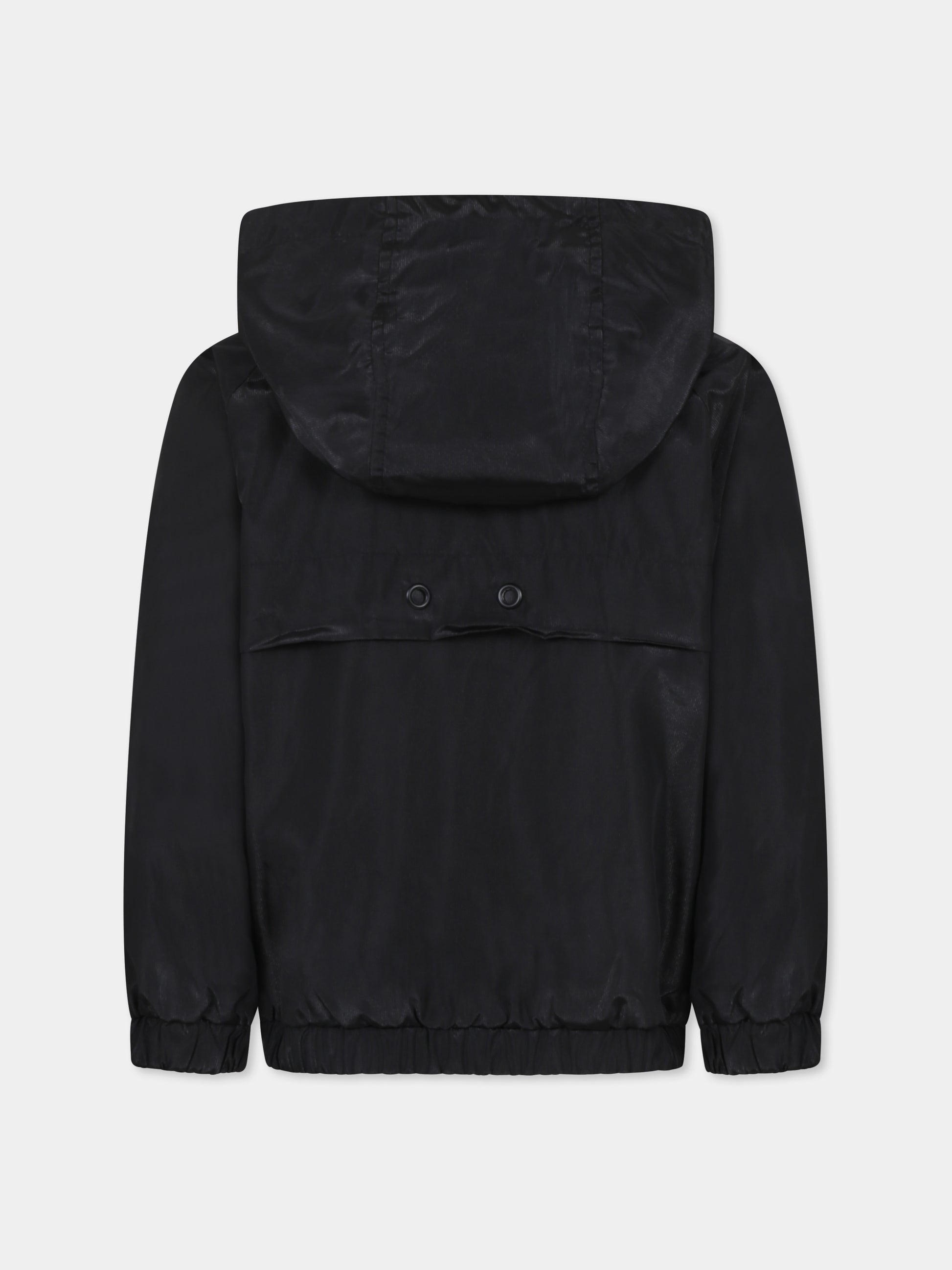 Giacca a vento nera per bambina con logo,Dkny,D62277 09B