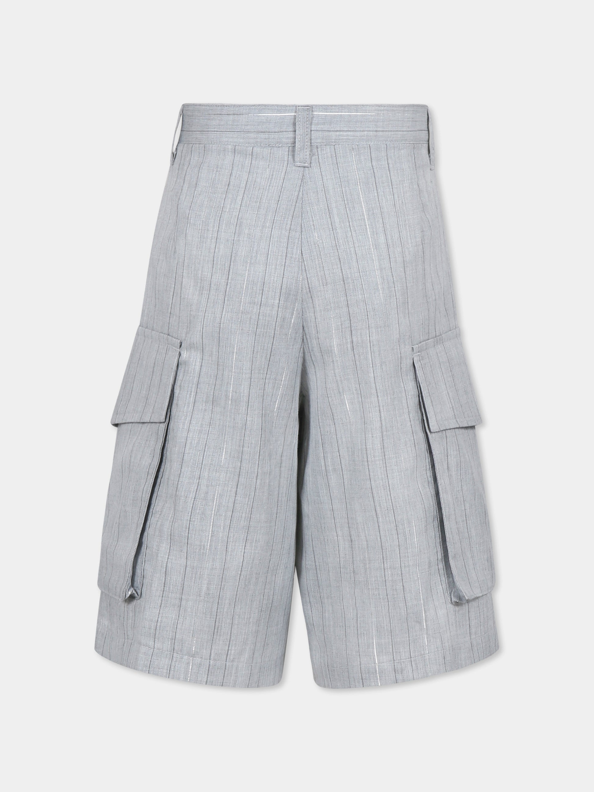 Shorts grigi per bambina con logo,Dkny,D62274 A10