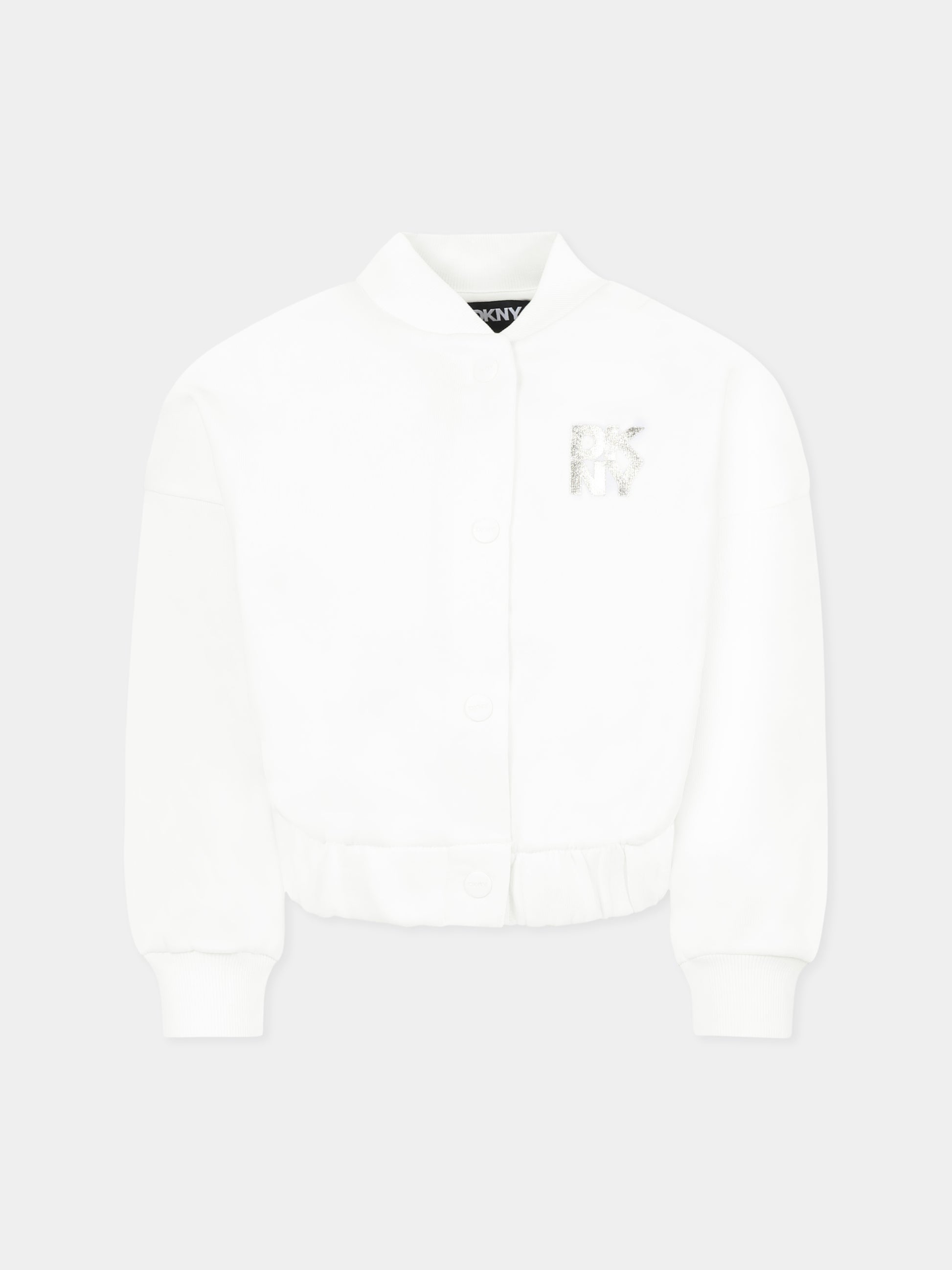 Felpa nera per bambina con logo,Dkny,D62284 117