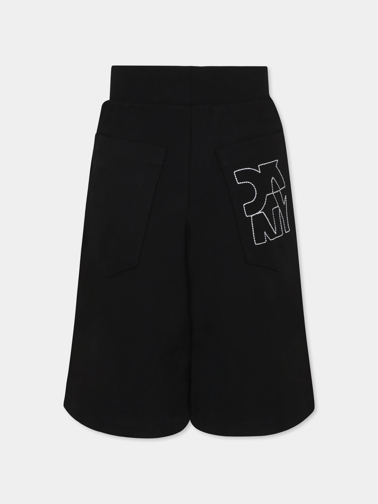 Shorts neri per bambina con logo,Dkny,D62269 09B