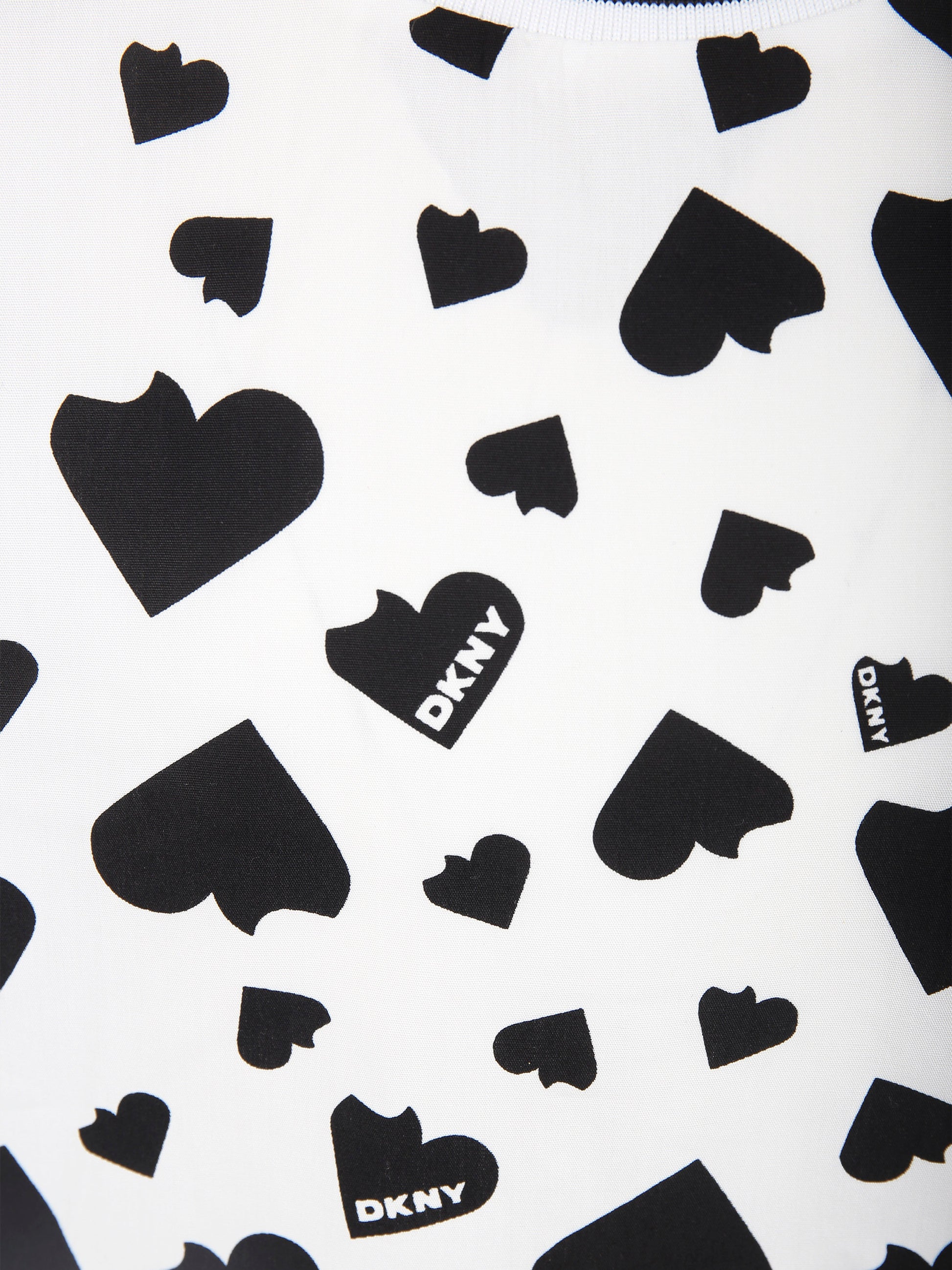 Top bianco per bambina con cuori all over,Dkny,D62315 N50