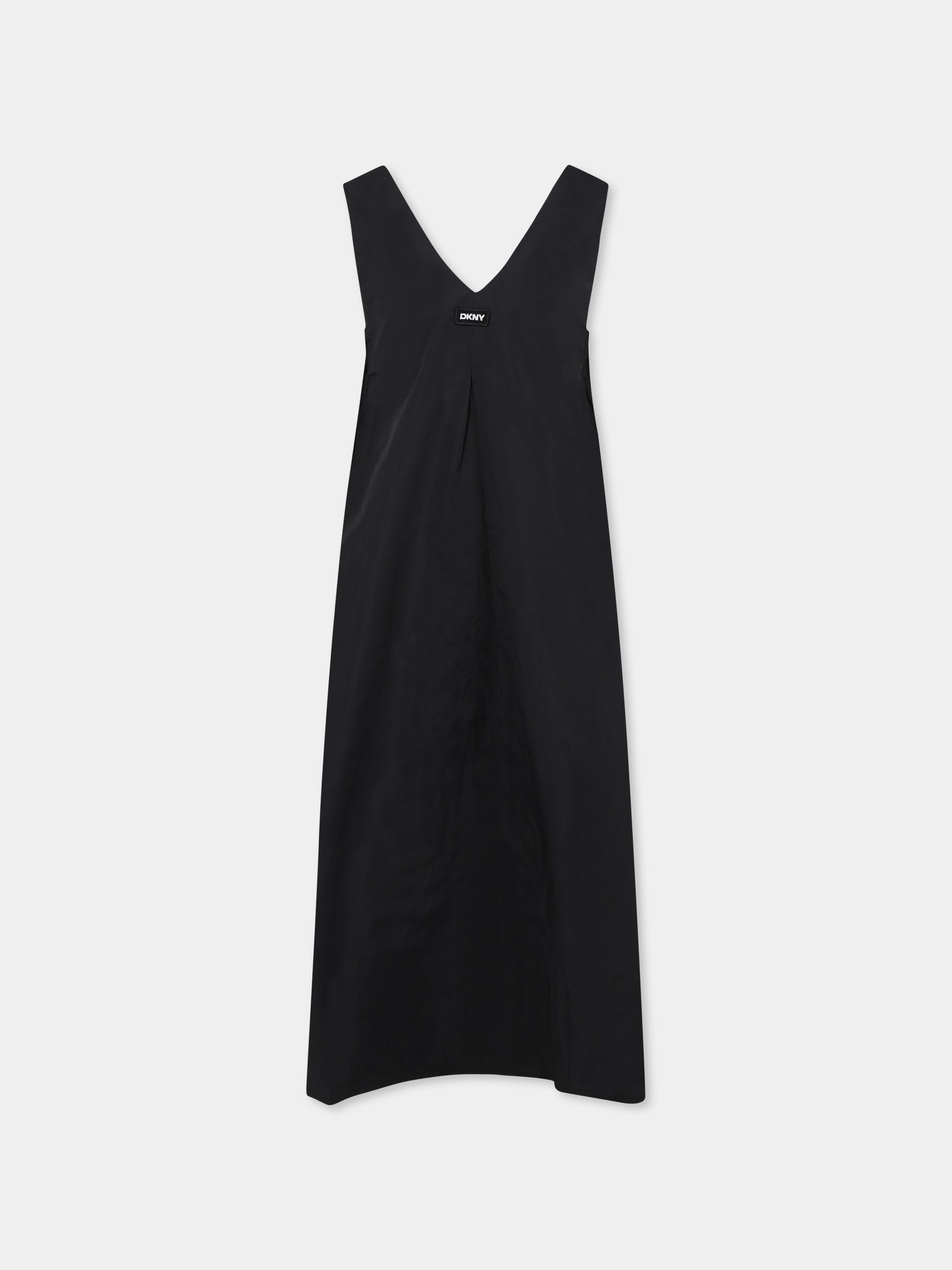 Vestito nero per bambina con logo,Dkny,D62329 09B