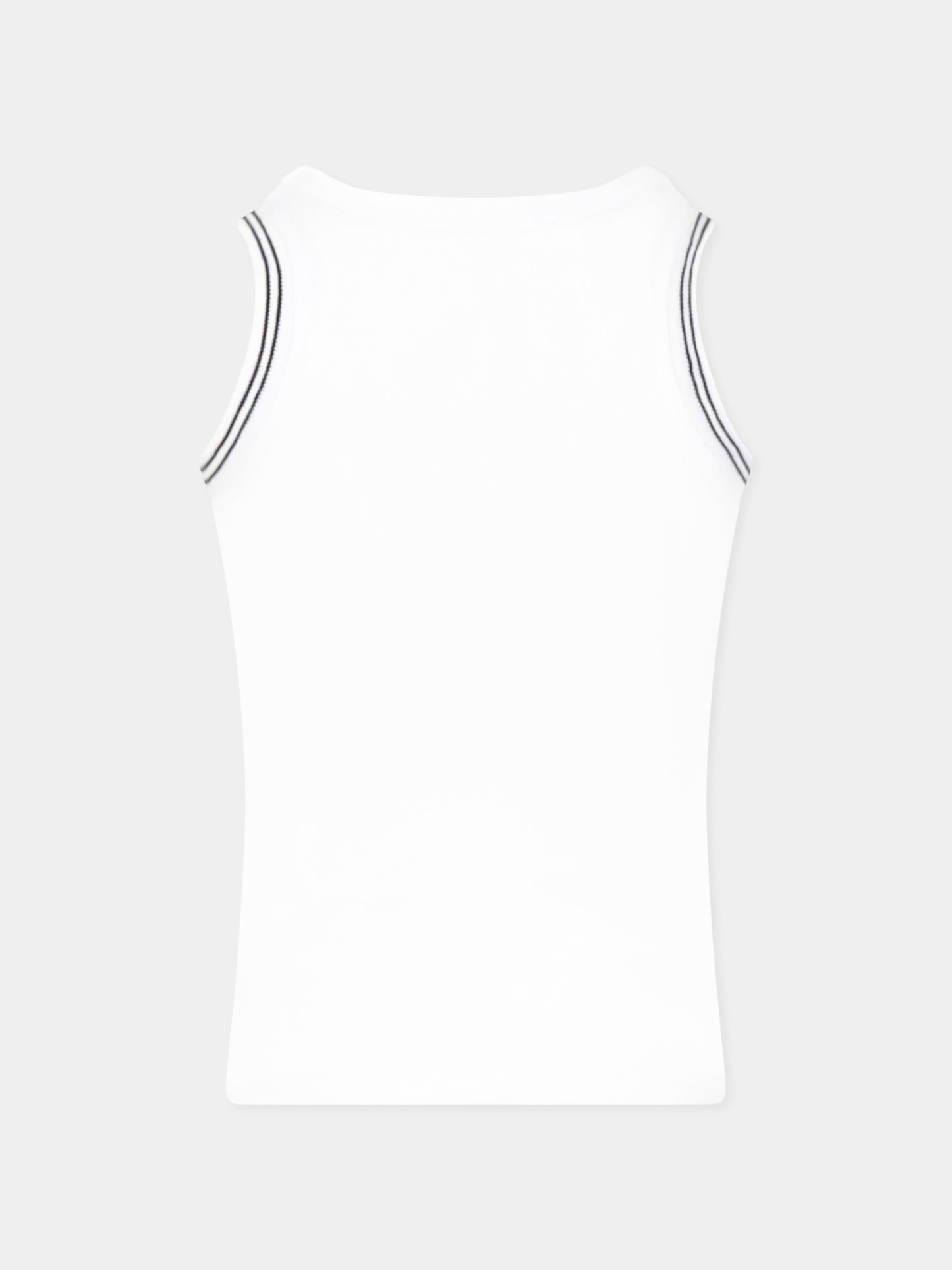 Canotta bianca per bambina con logo,Dkny,D62263 10P