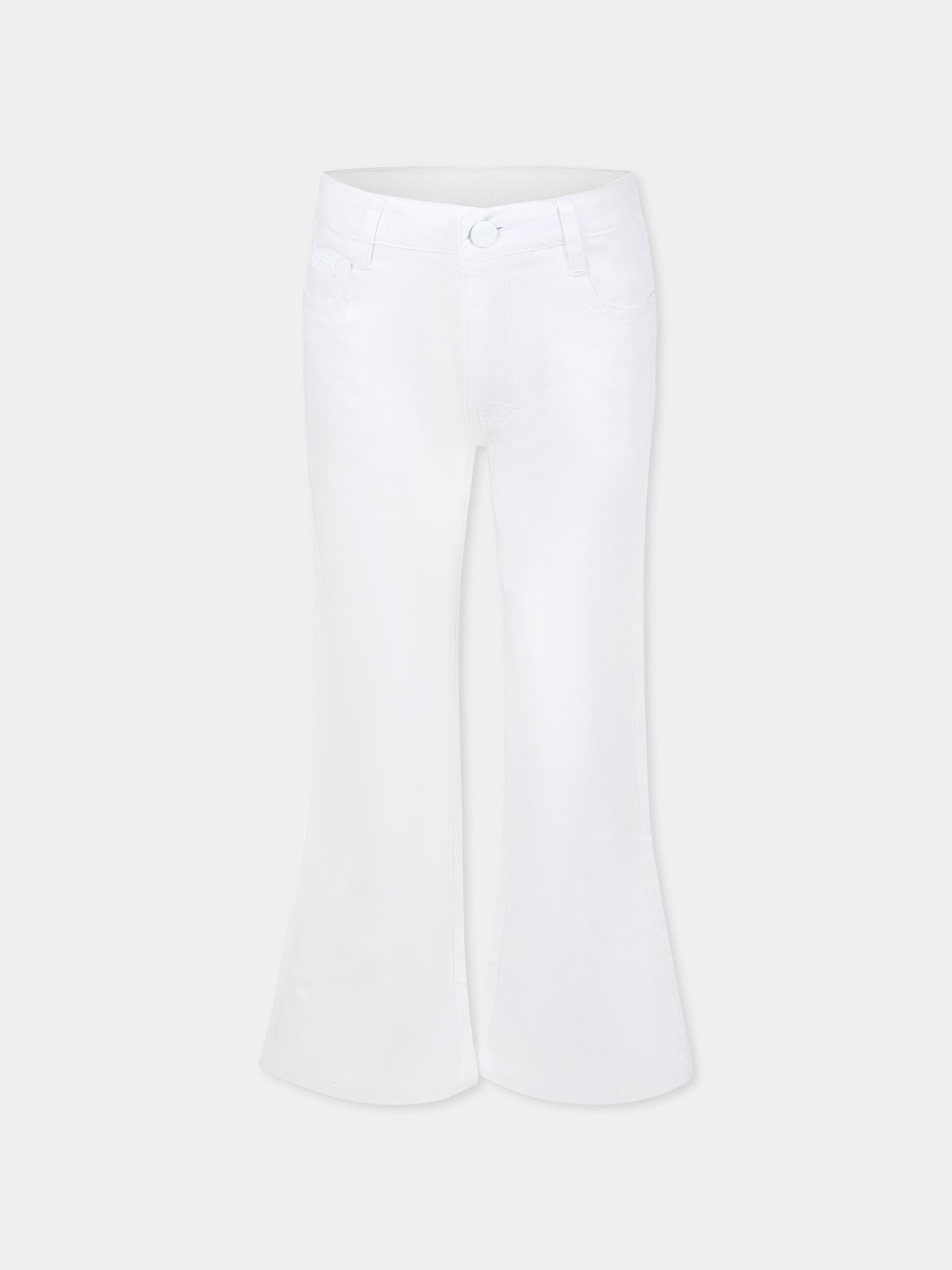 Pantaloni bianchi per bambina con logo,Dkny,D62336 10P