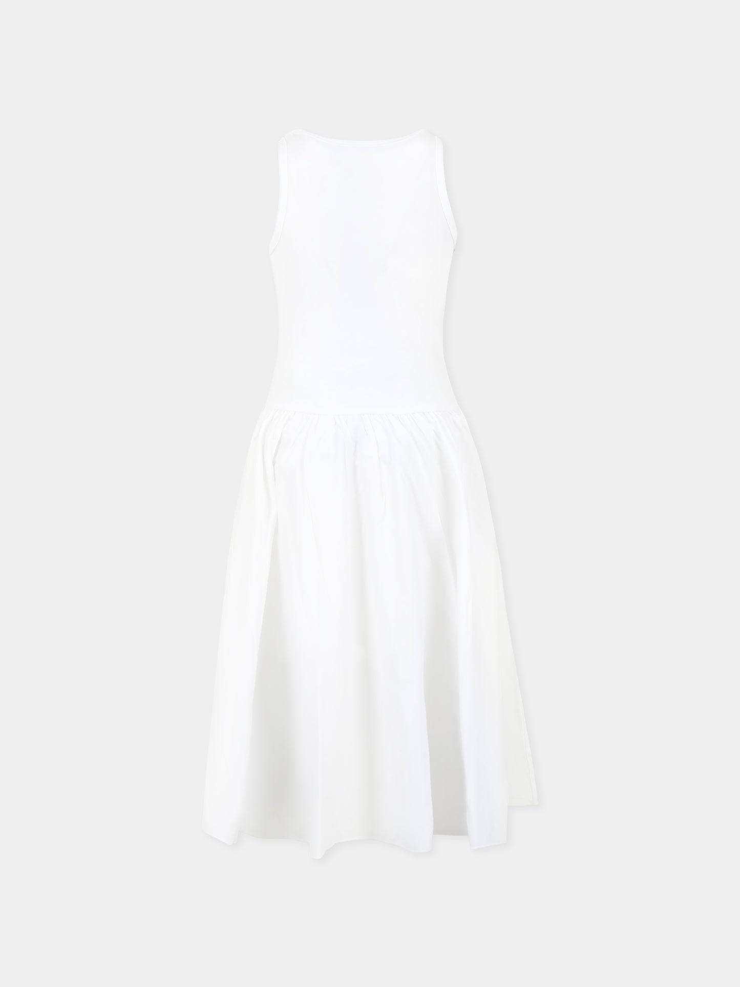 Vestito bianco per bambina con logo,Dkny,D62318 10P