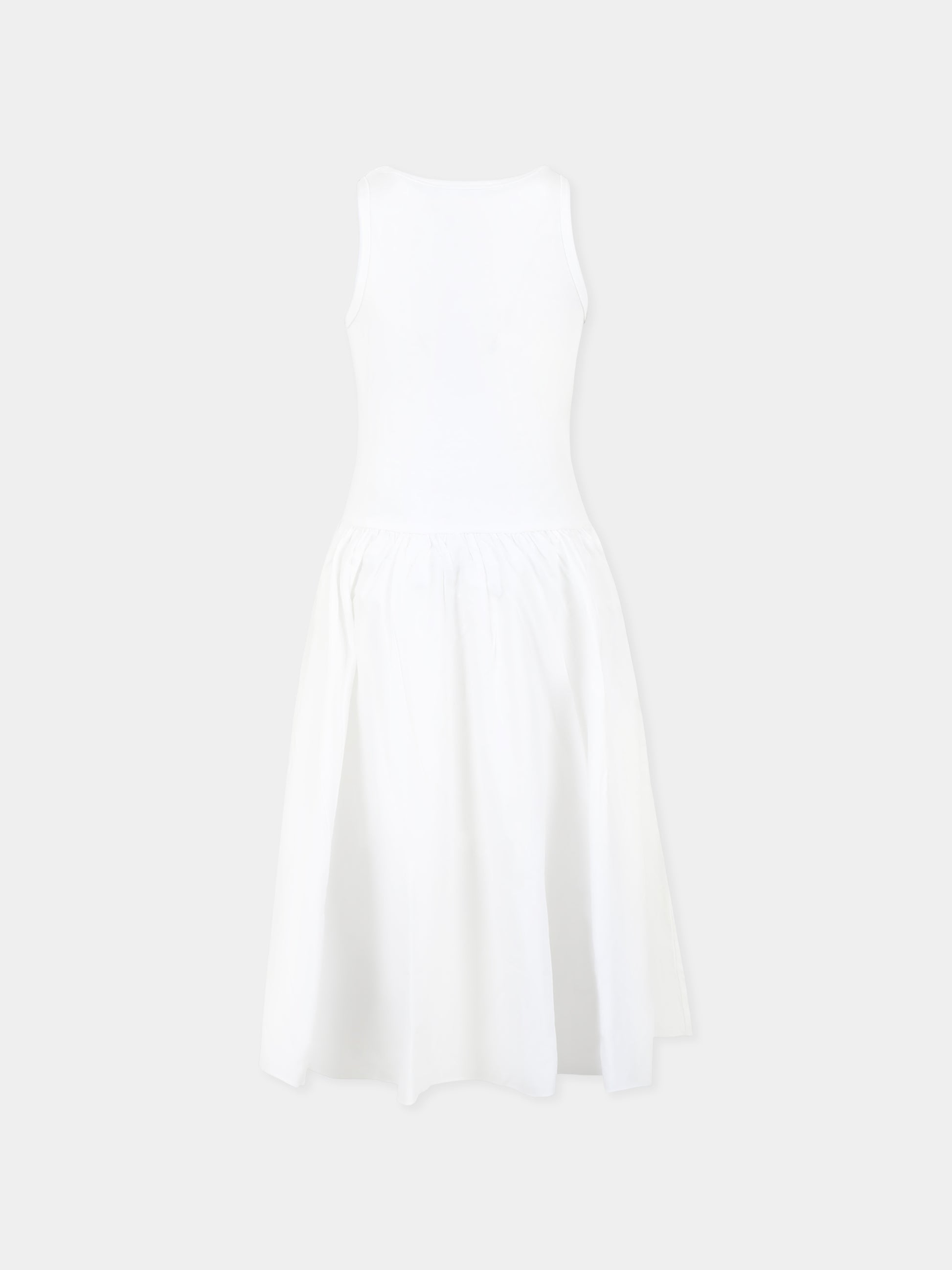 Vestito bianco per bambina con logo,Dkny,D62318 10P