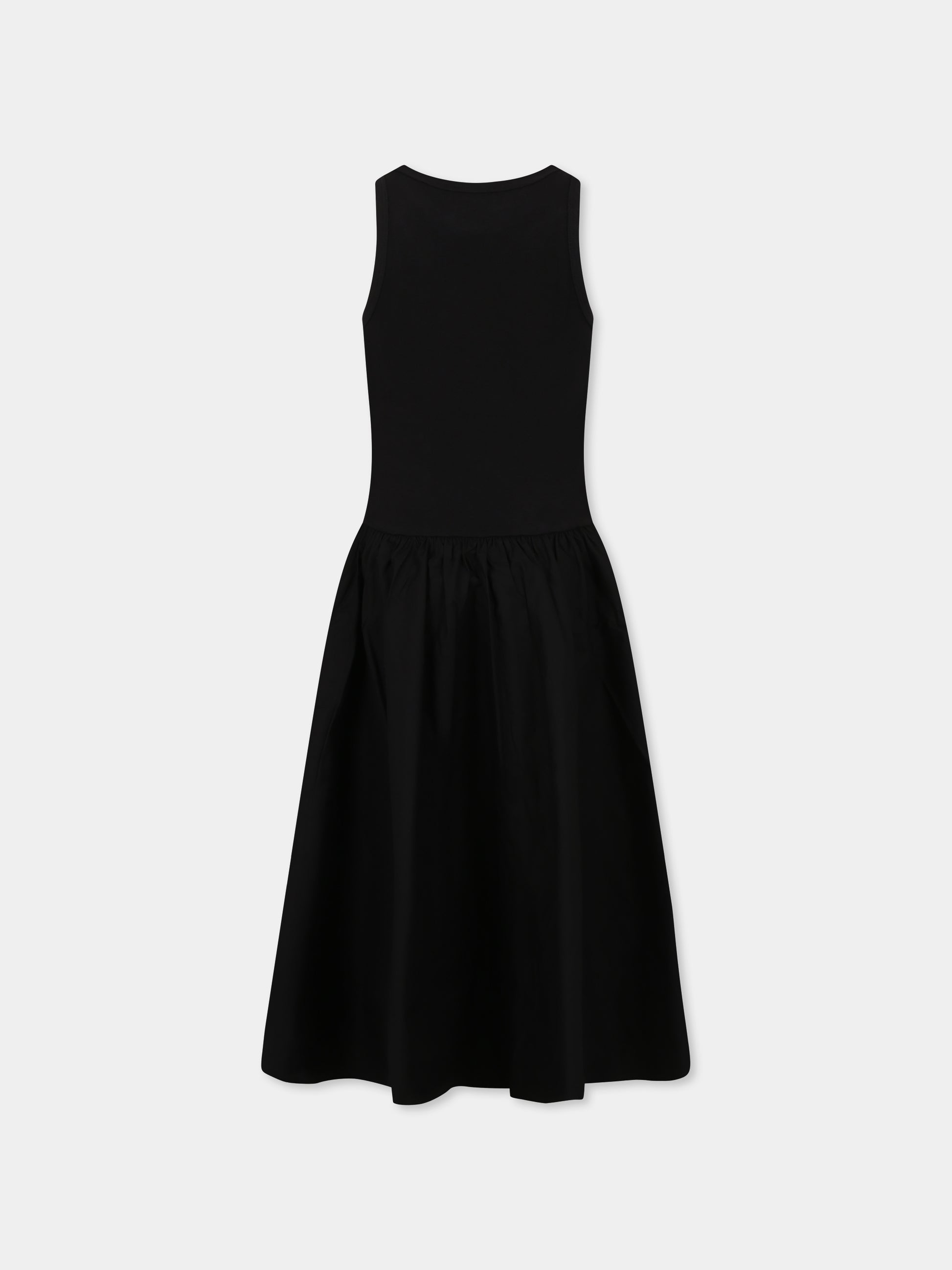 Vestito nero per bambina con logo,Dkny,D62318 09B