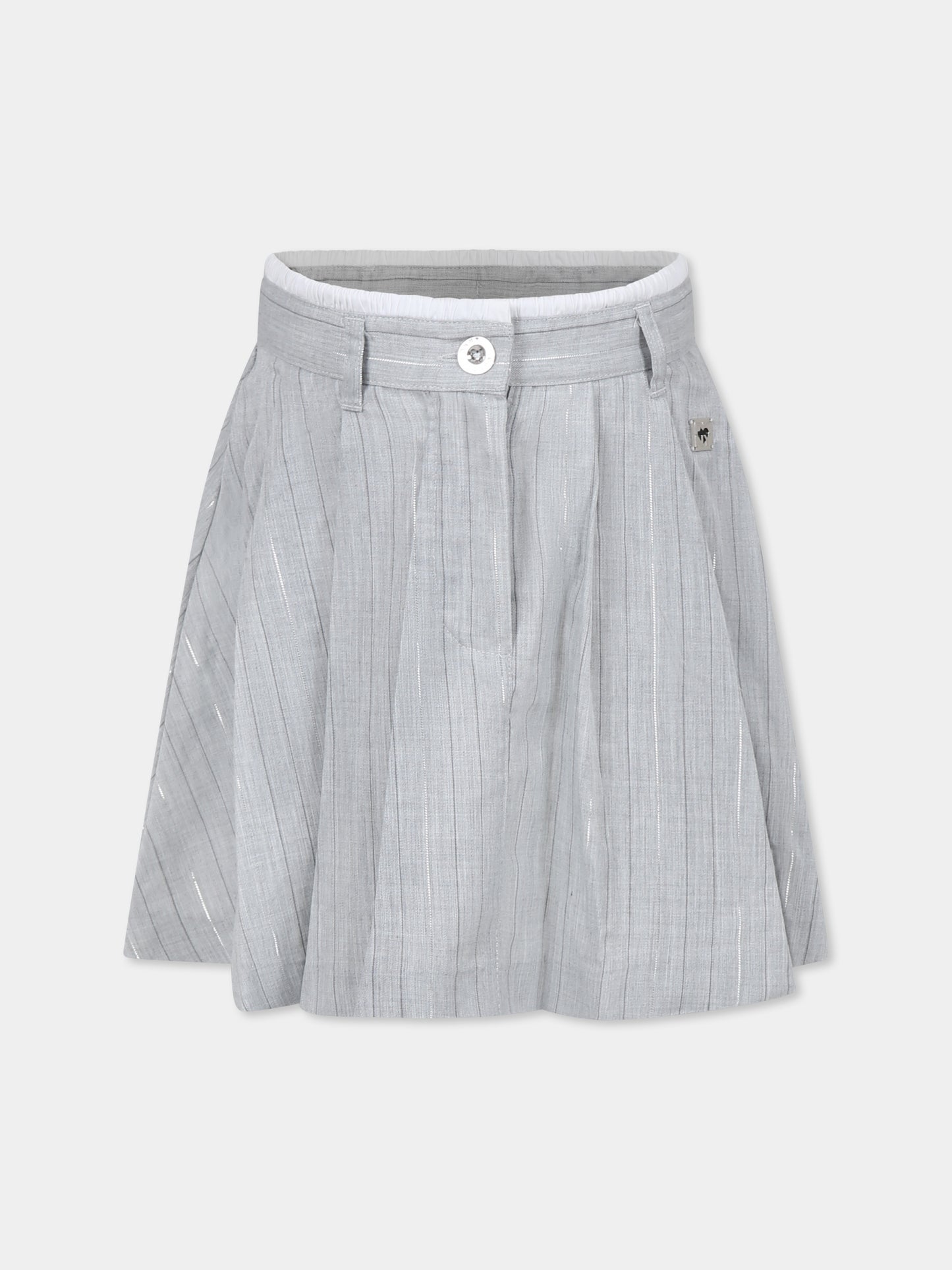 Gonna grigia per bambina con logo,Dkny,D62266 A10