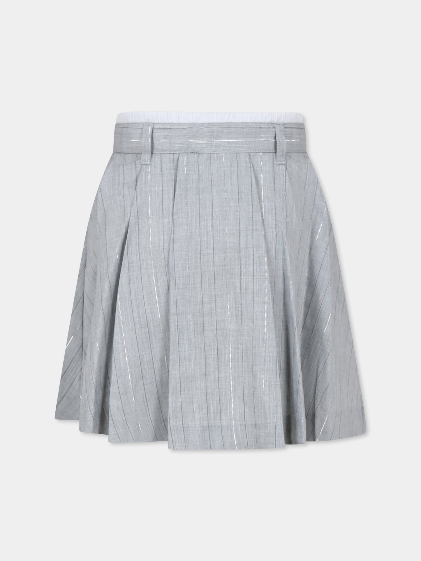 Gonna grigia per bambina con logo,Dkny,D62266 A10