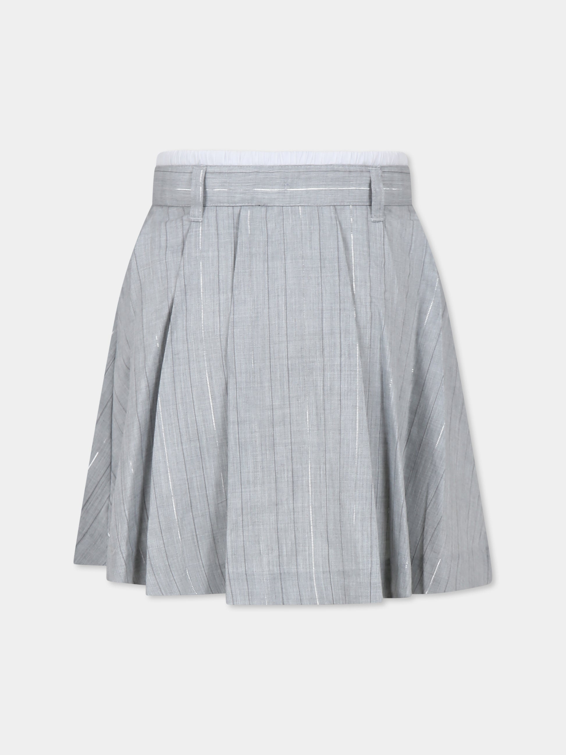 Gonna grigia per bambina con logo,Dkny,D62266 A10