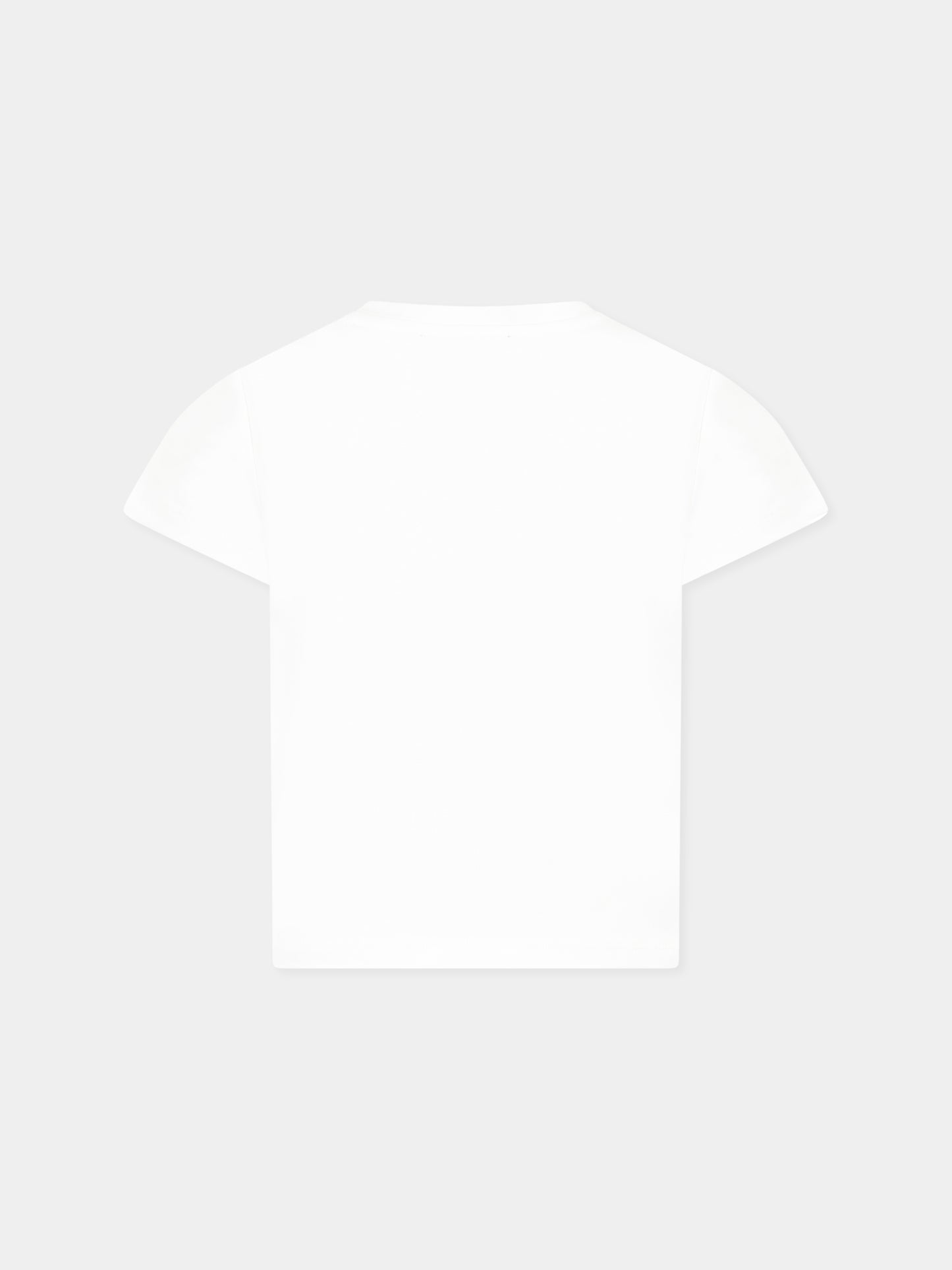 T-shirt bianca per bambina con logo e cuore,Dkny,D62305 560