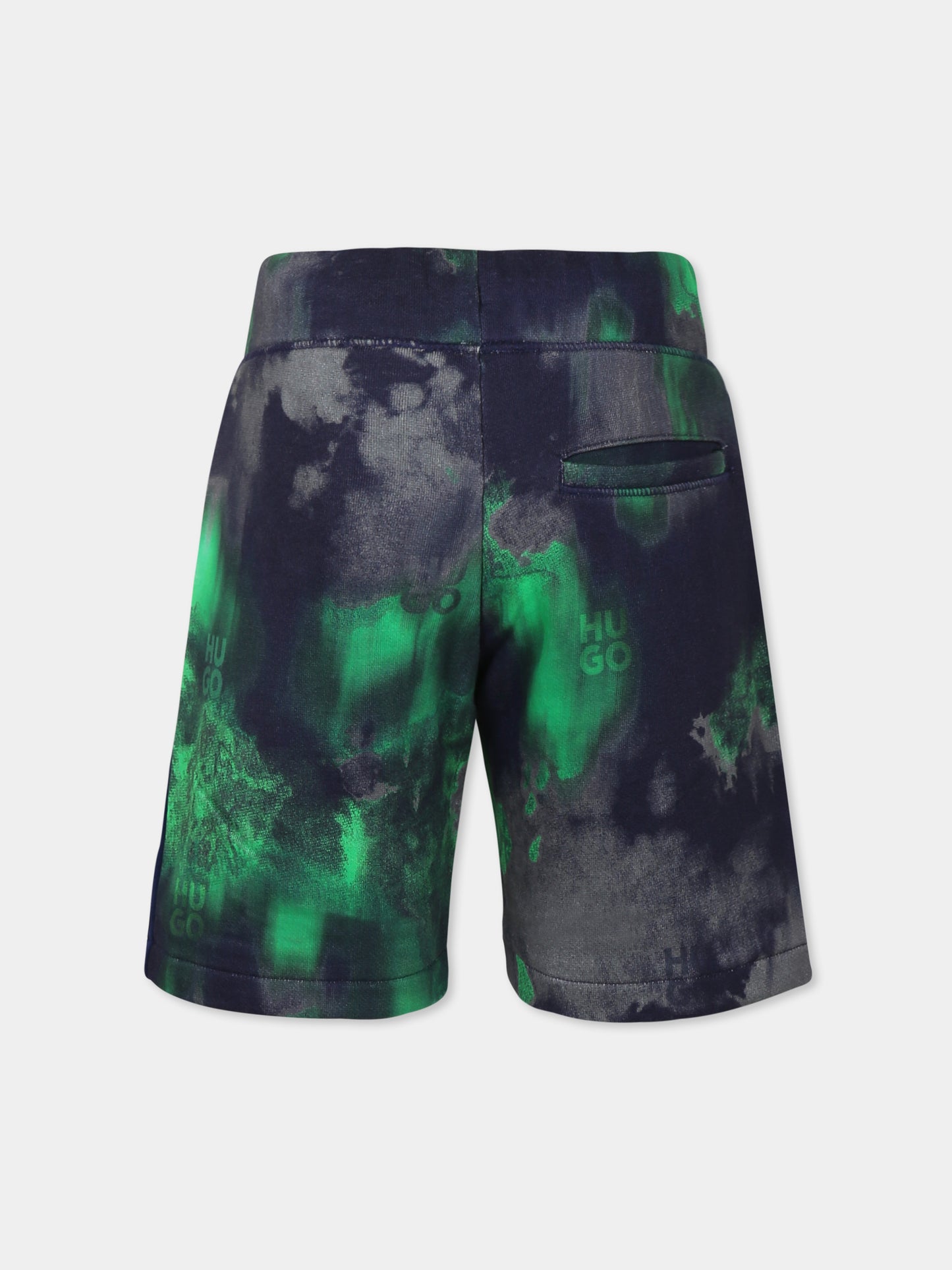 Shorts blu per bambino con logo,Hugo,G00422 V96