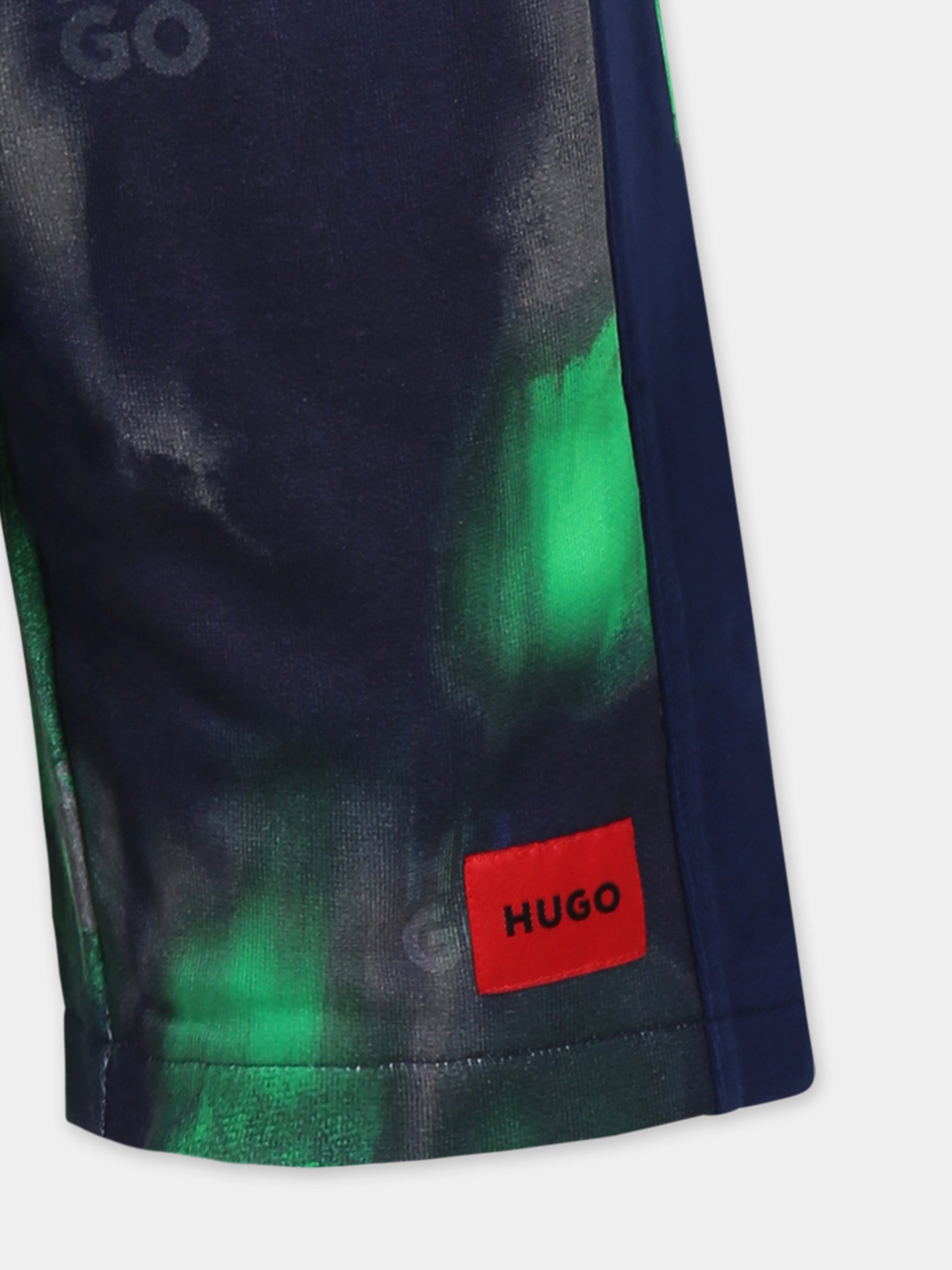 Shorts blu per bambino con logo,Hugo,G00422 V96