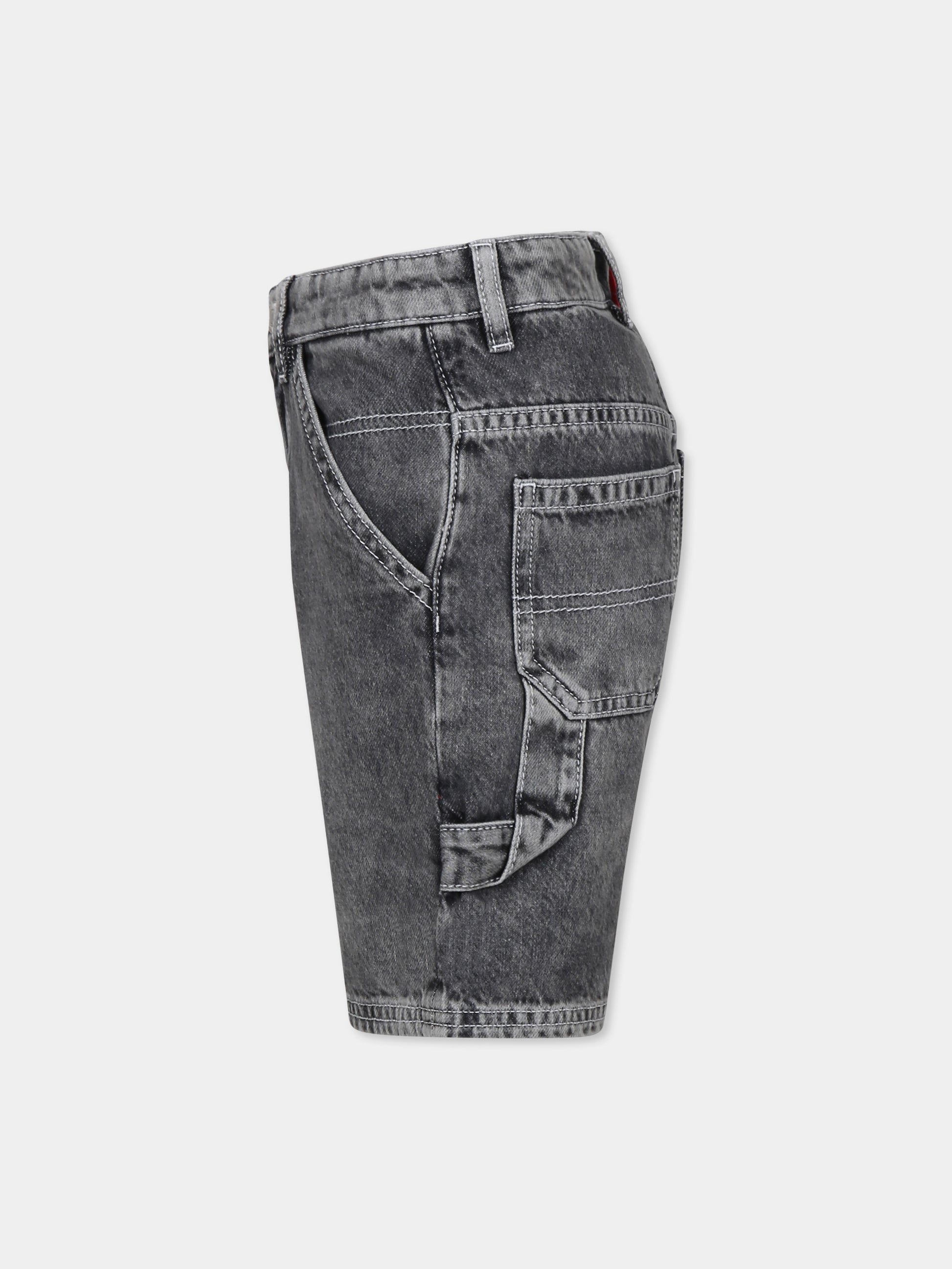 Shorts 446 grigi per bambino con logo,Hugo,G00376 Z21