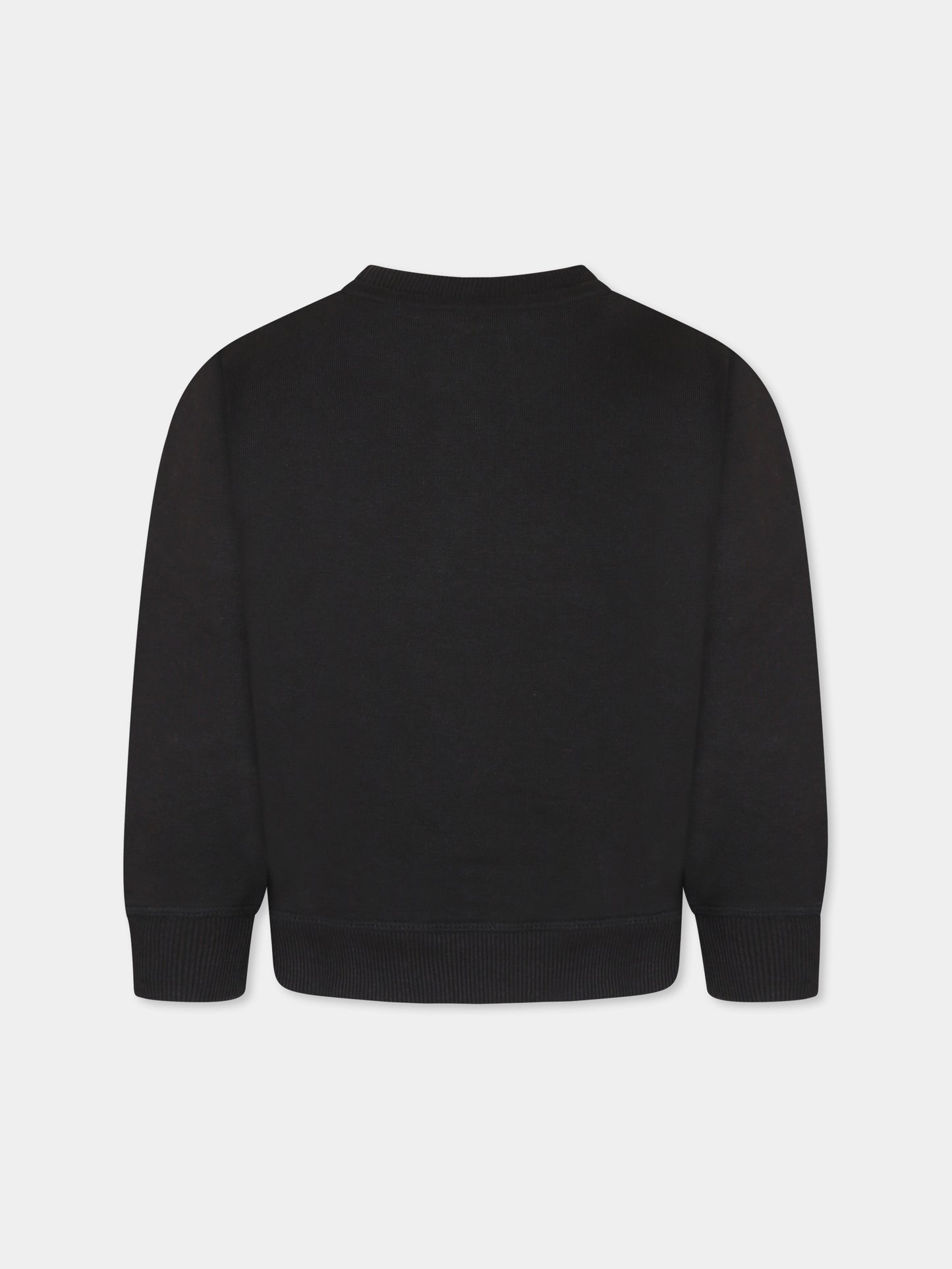 Felpa nera per bambino con logo,Hugo,G00350 09B