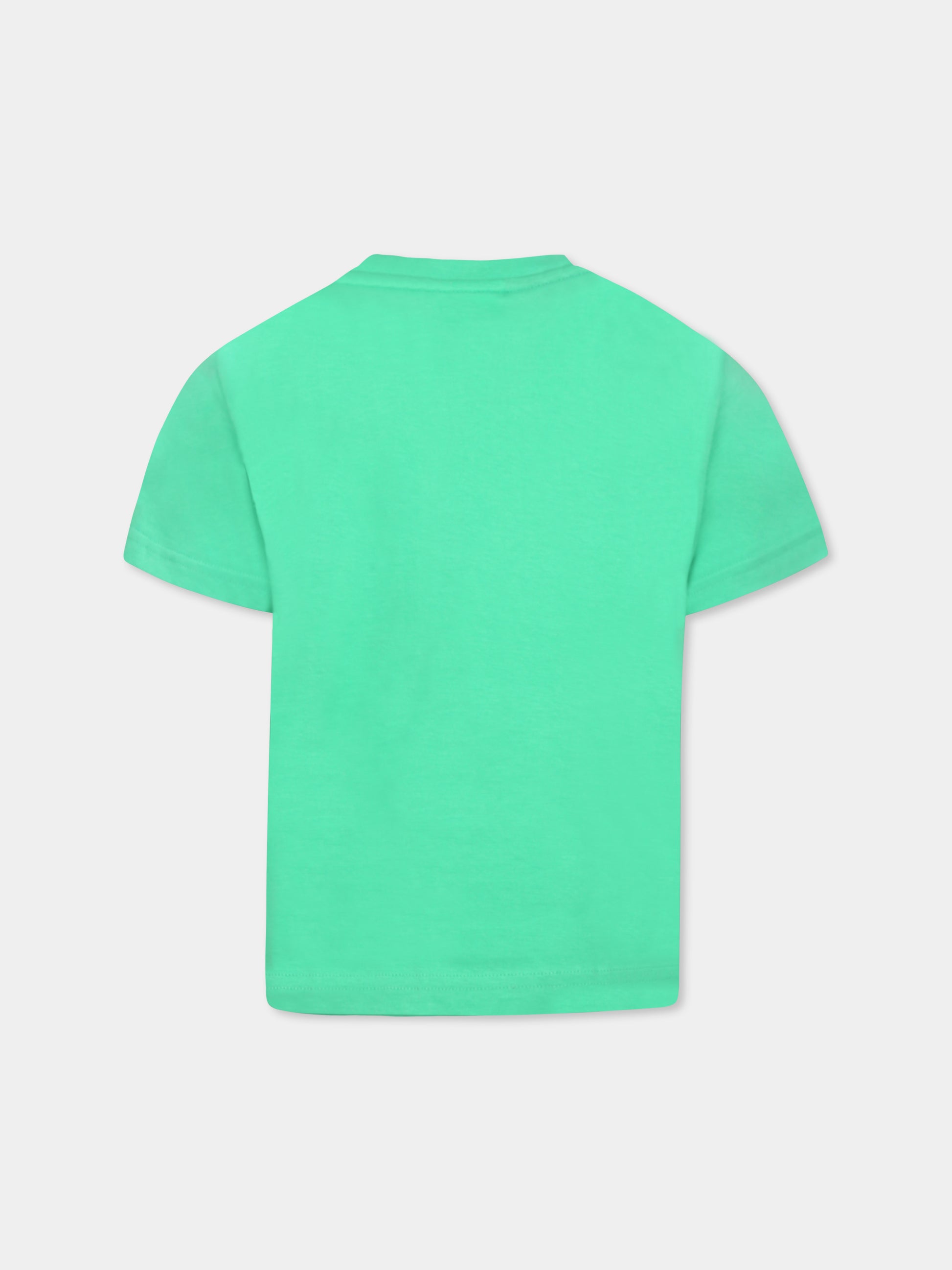 T-shirt verde per bambino con logo,Hugo,G00333 67F