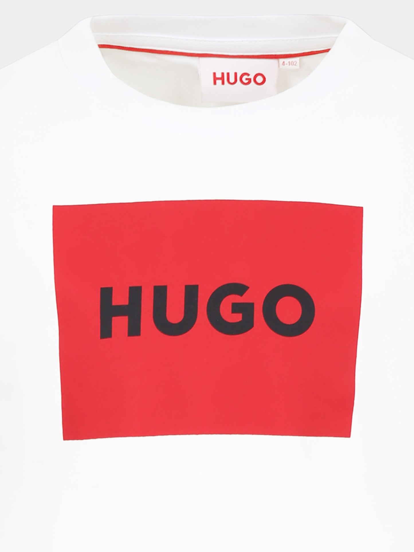 T-shirt bianca per bambino con logo,Hugo,G00334 10P