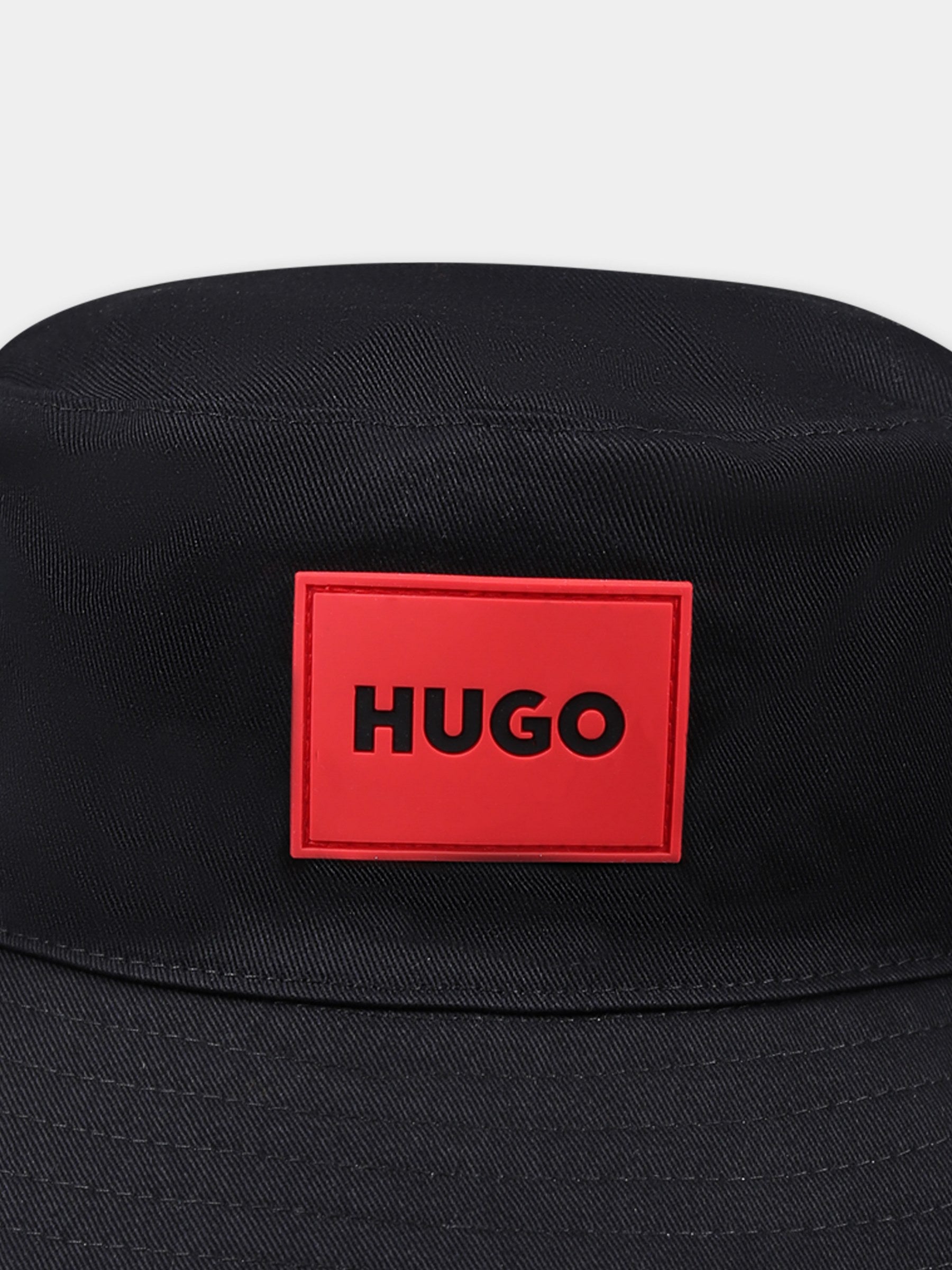 Cloche nera reversibile per bambino con logo,Hugo,G00309 09B