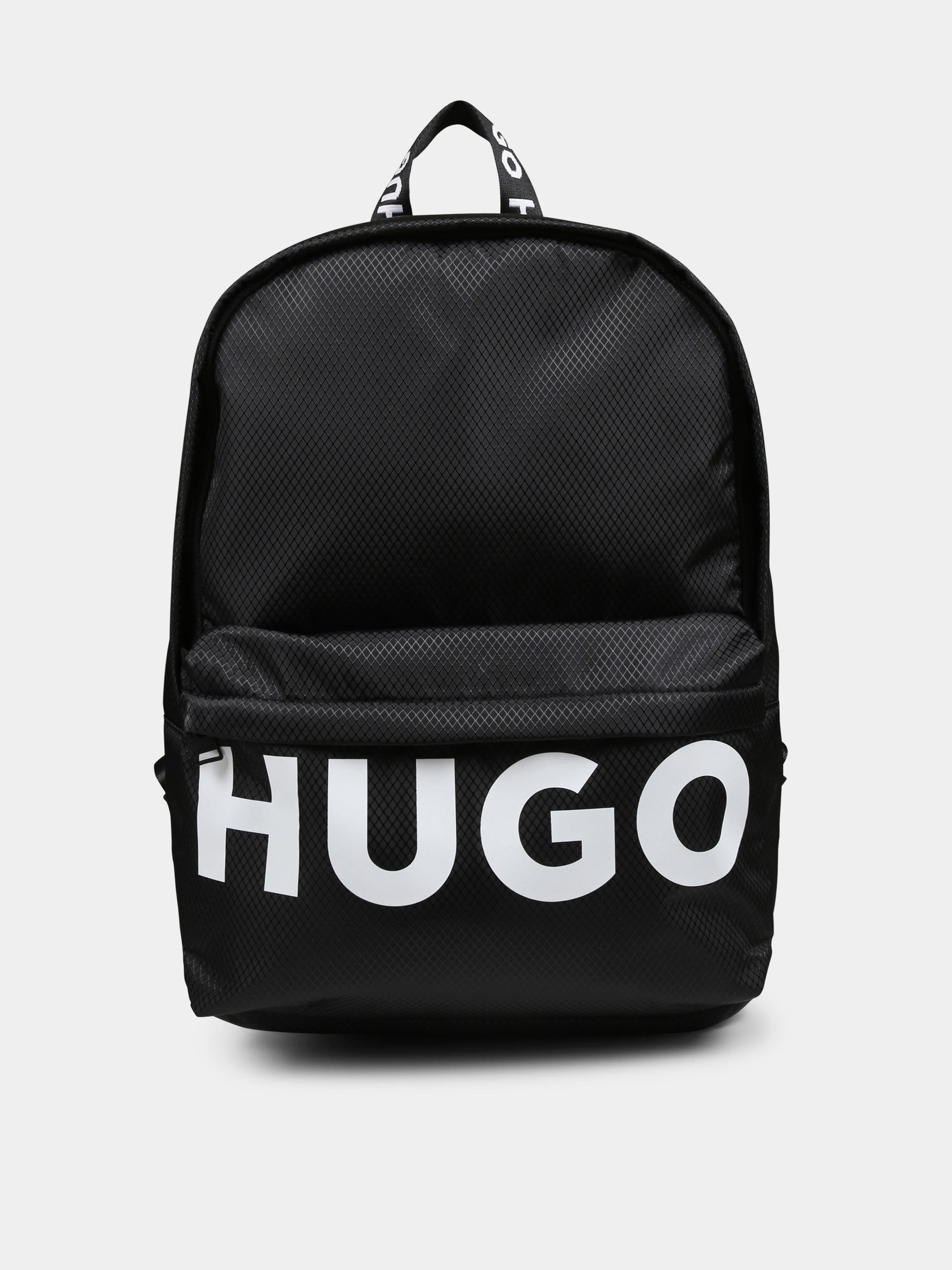 Zaino nero per bambino con logo,Hugo,G00424 09B