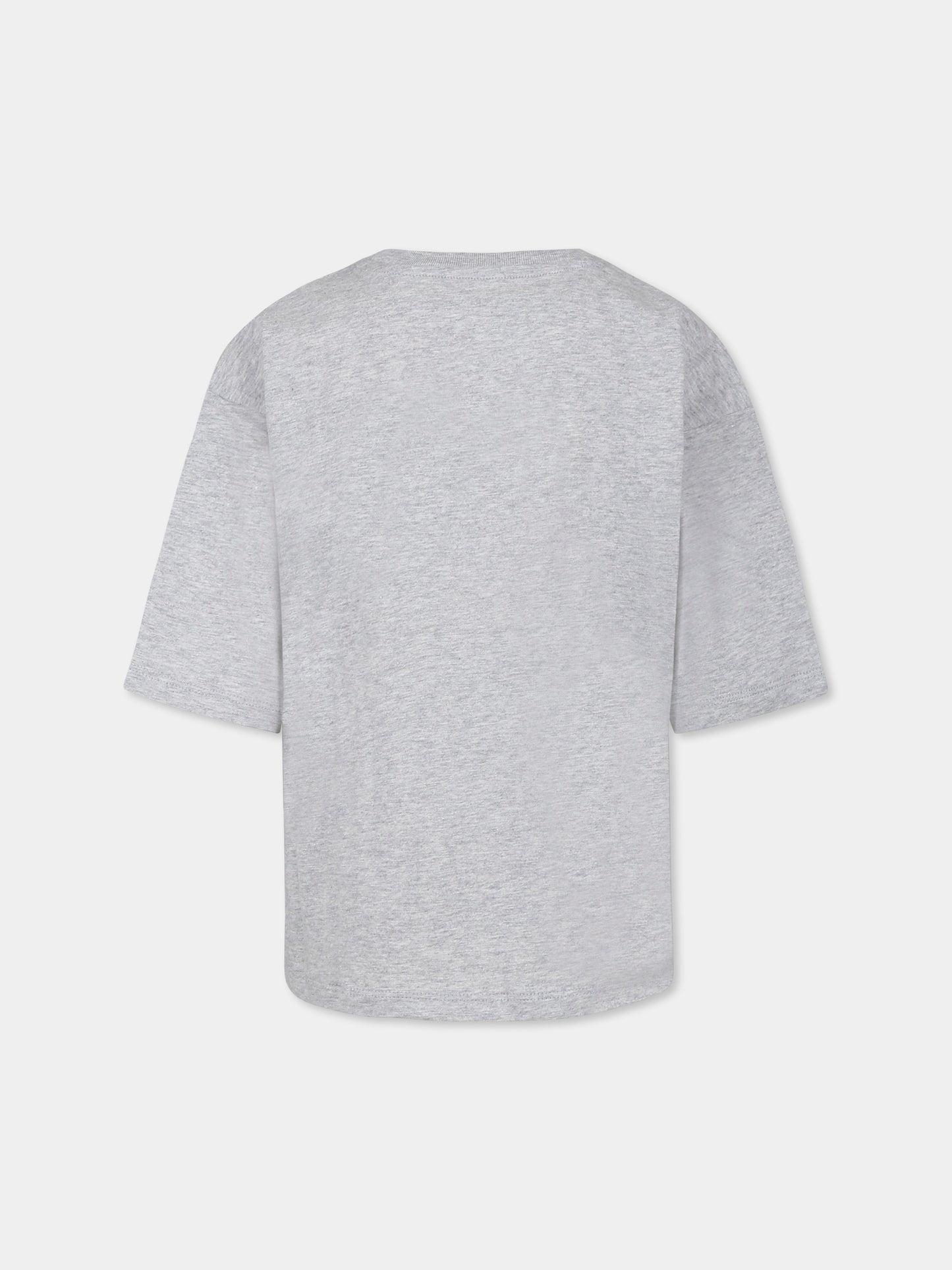 T-shirt grigia per bambina con scritta  Amour  in strass,Zadig & Voltaire Kids,X60319 A07